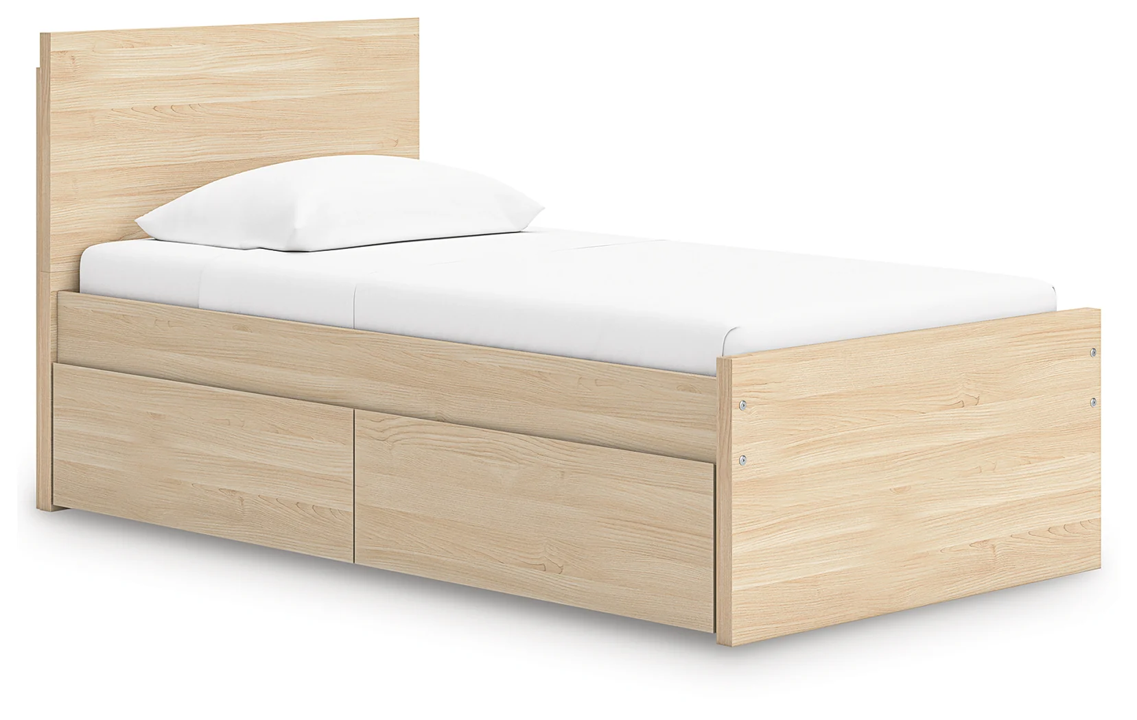 Onita Natural Twin Panel Platform Bed with 1 Side Storage - Image 2
