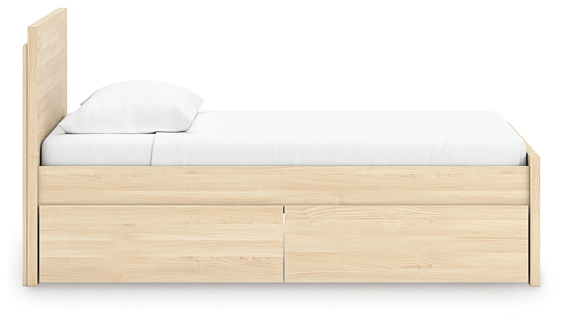 Onita Natural Twin Panel Platform Bed with 1 Side Storage - Image 9
