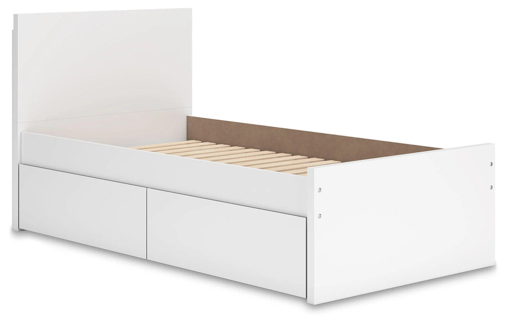 Onita White Twin Panel Platform Youth Bed with 1 Side Storage (Online Special Price) - Image 3