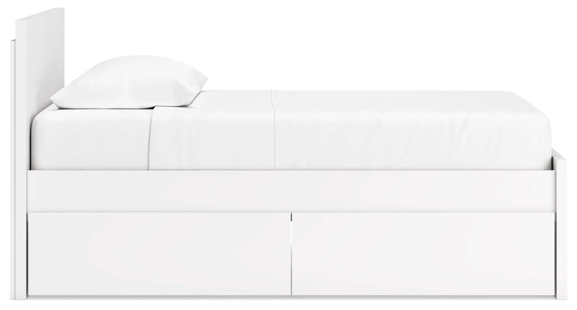 Onita White Twin Panel Platform Youth Bed with 1 Side Storage (Online Special Price) - Image 9