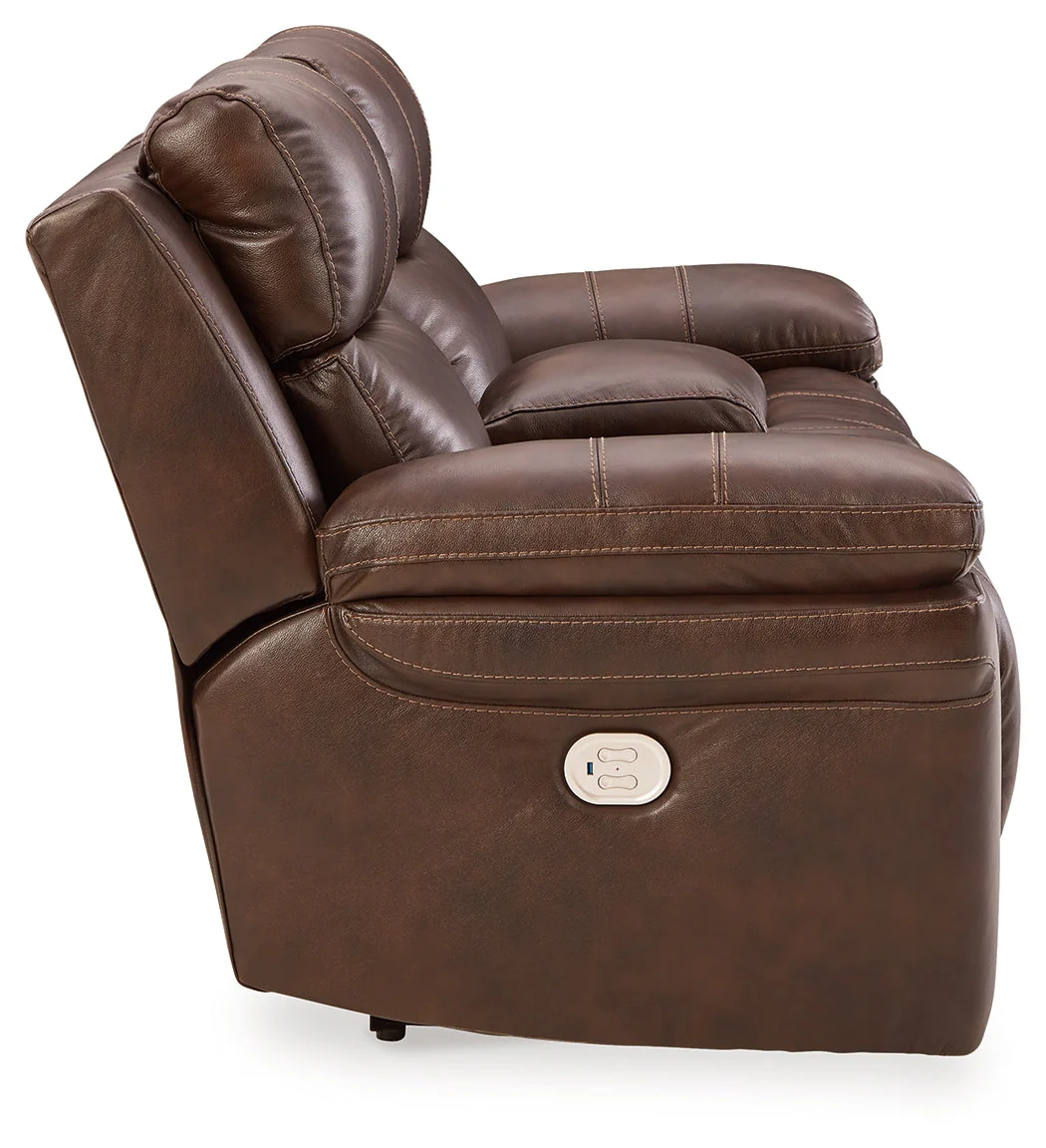 Edmar Chocolate Power Reclining Loveseat (Online Special Price) - Image 8
