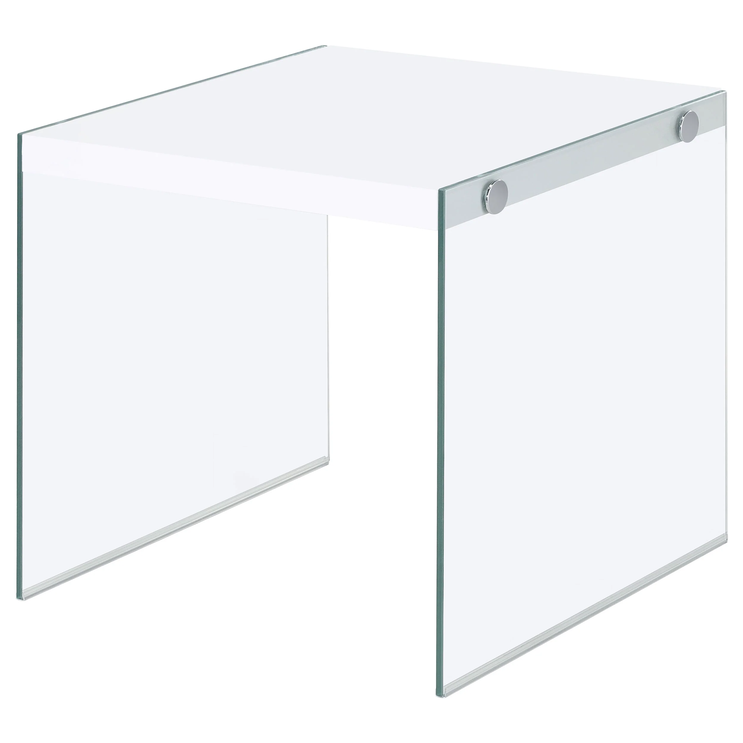 Opal White High Gloss End Table - Image 4