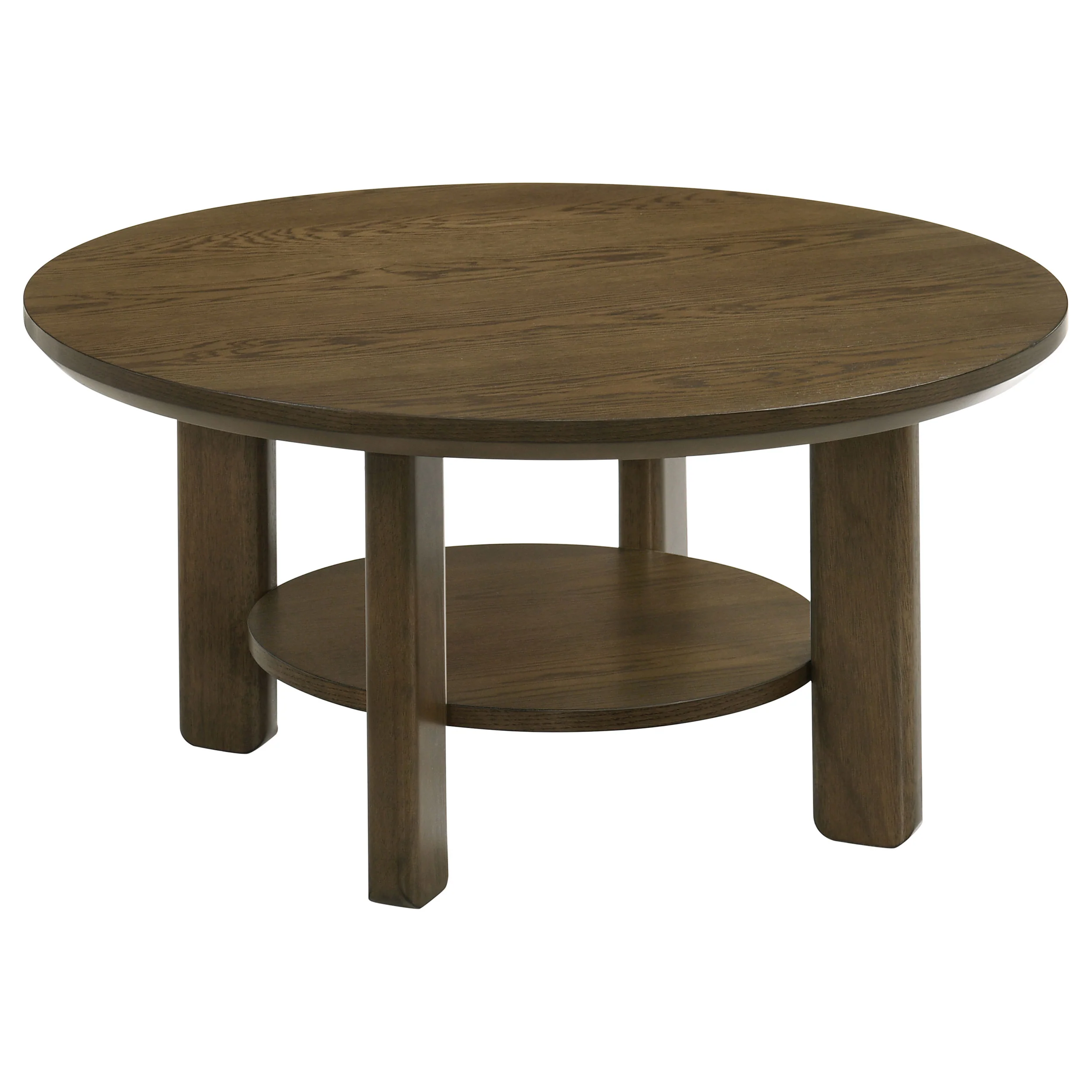 Ottowa Brown 2-piece Round Wood Coffee Table Set - Image 6