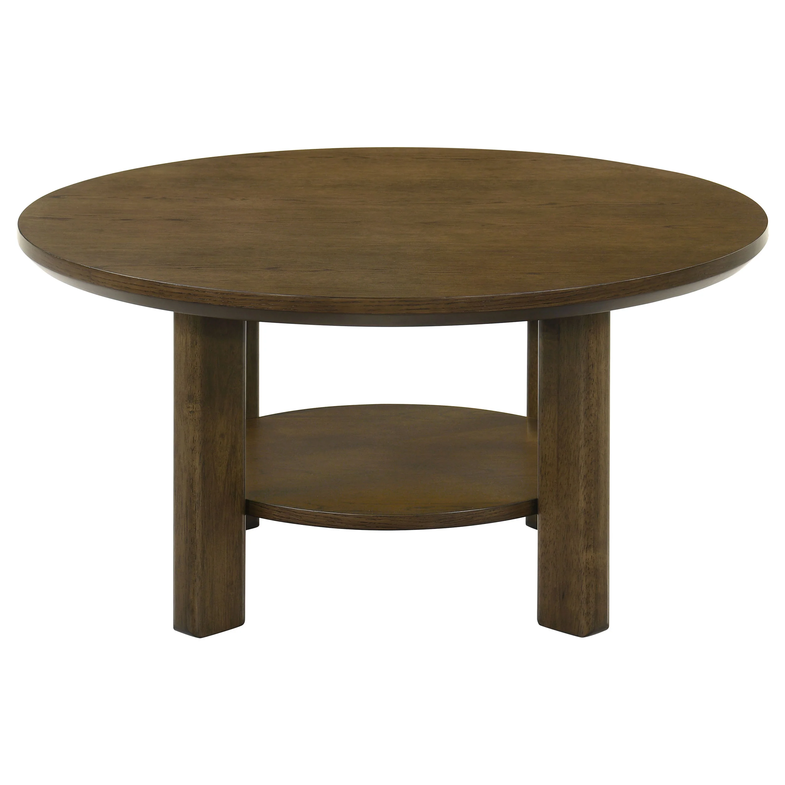 Ottowa Brown 2-piece Round Wood Coffee Table Set - Image 7