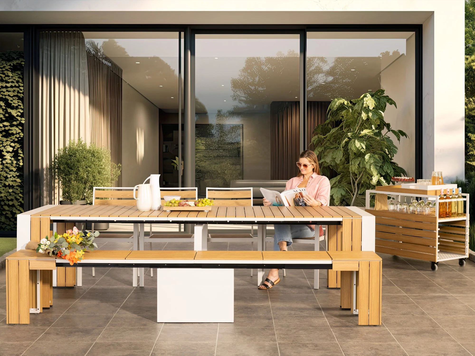 Transformer Outdoor Bar Cart - Panel Storage - Image 17