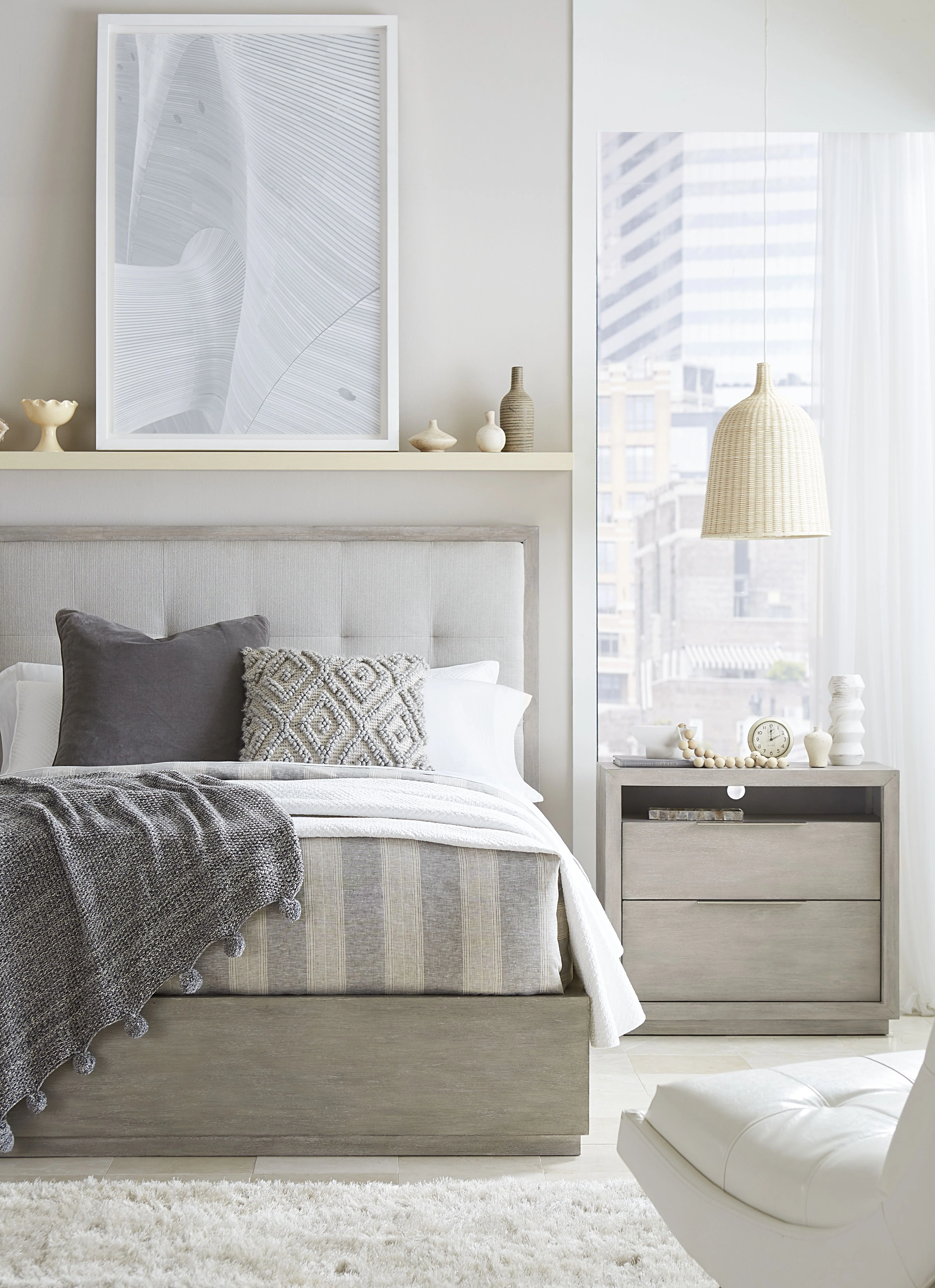 Oxford Two-Drawer Nightstand in Mineral - Image 3