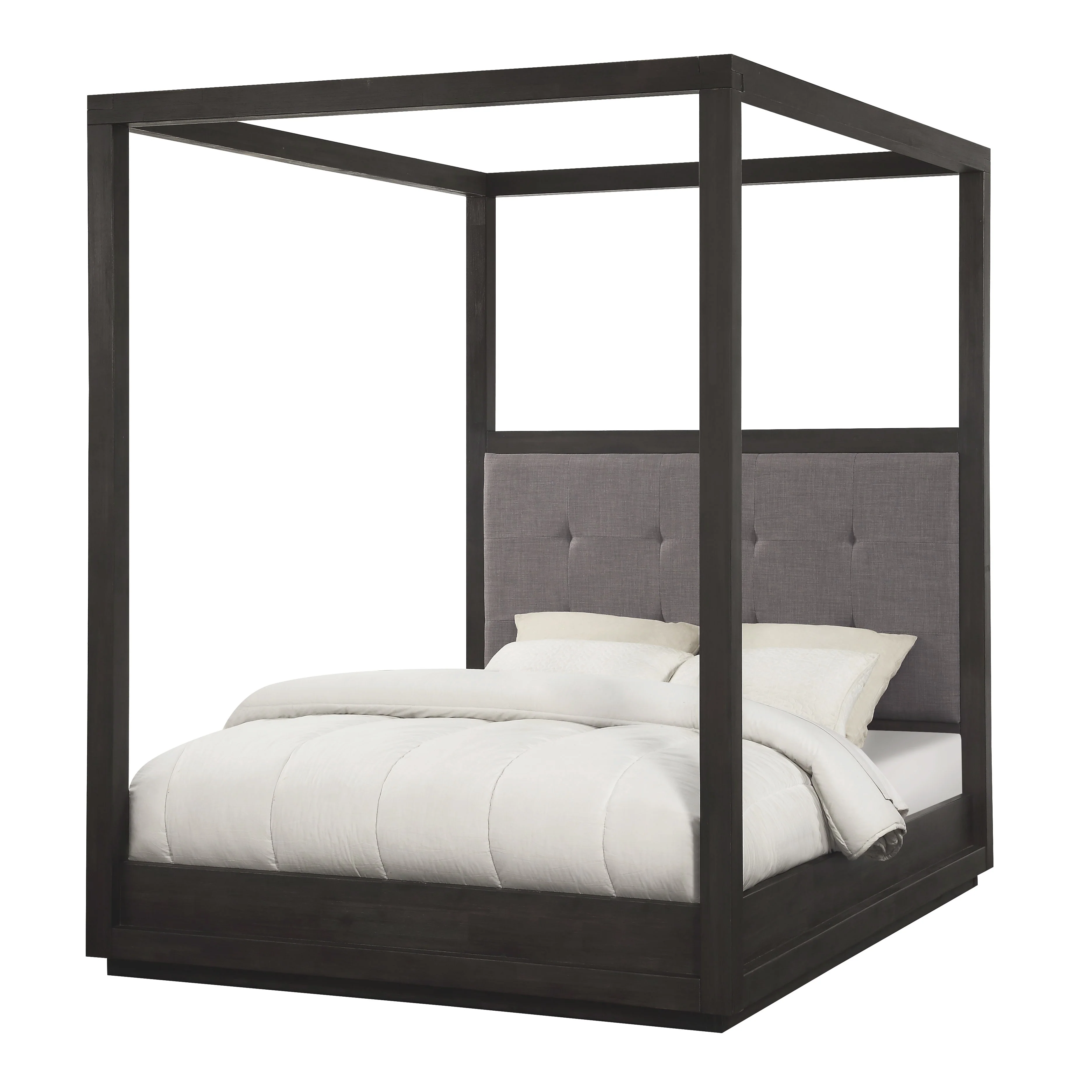 Oxford Upholstered Full Canopy Bed in Dolphin - Image 4
