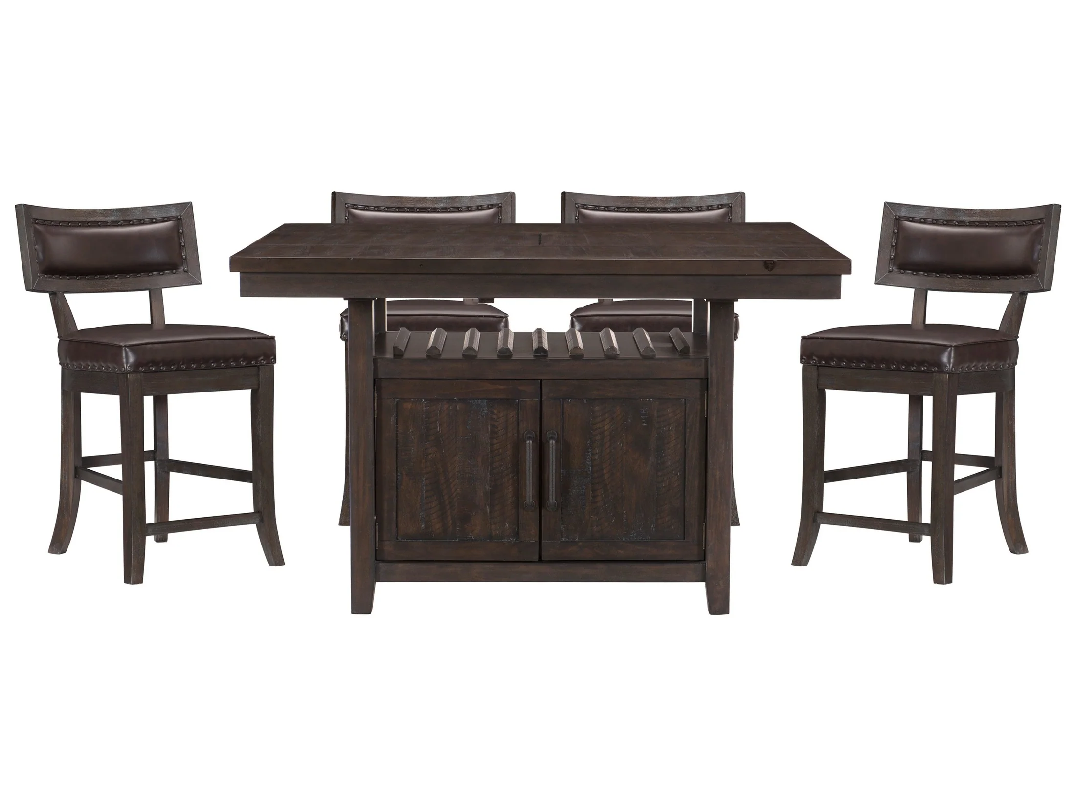 Oxton Espresso/Dark Cherry 5-piece Dinig Table Set