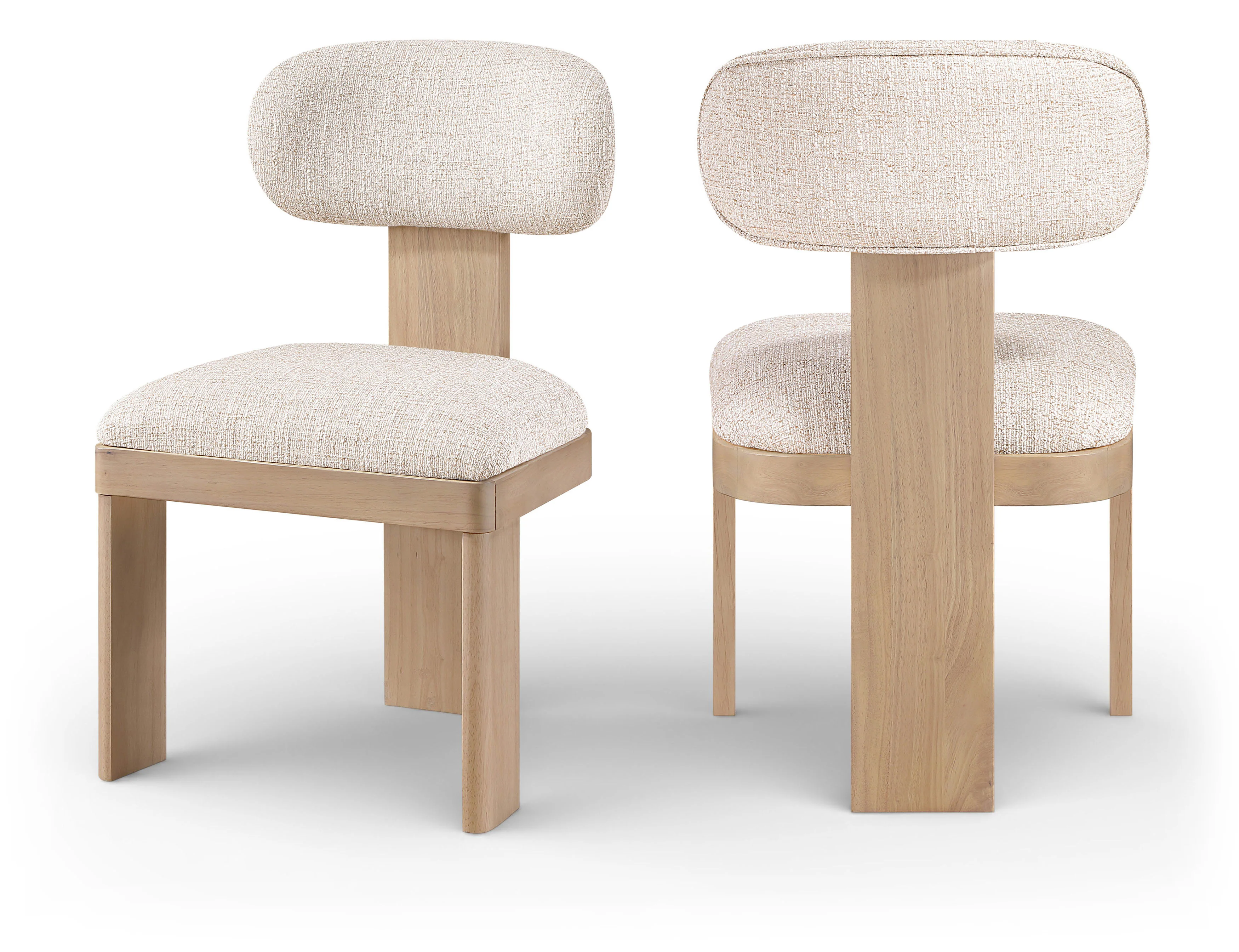 Pacific Beige/Natural Textured Fabric Upholstered Dining Chair (Set of 2) - Image 11