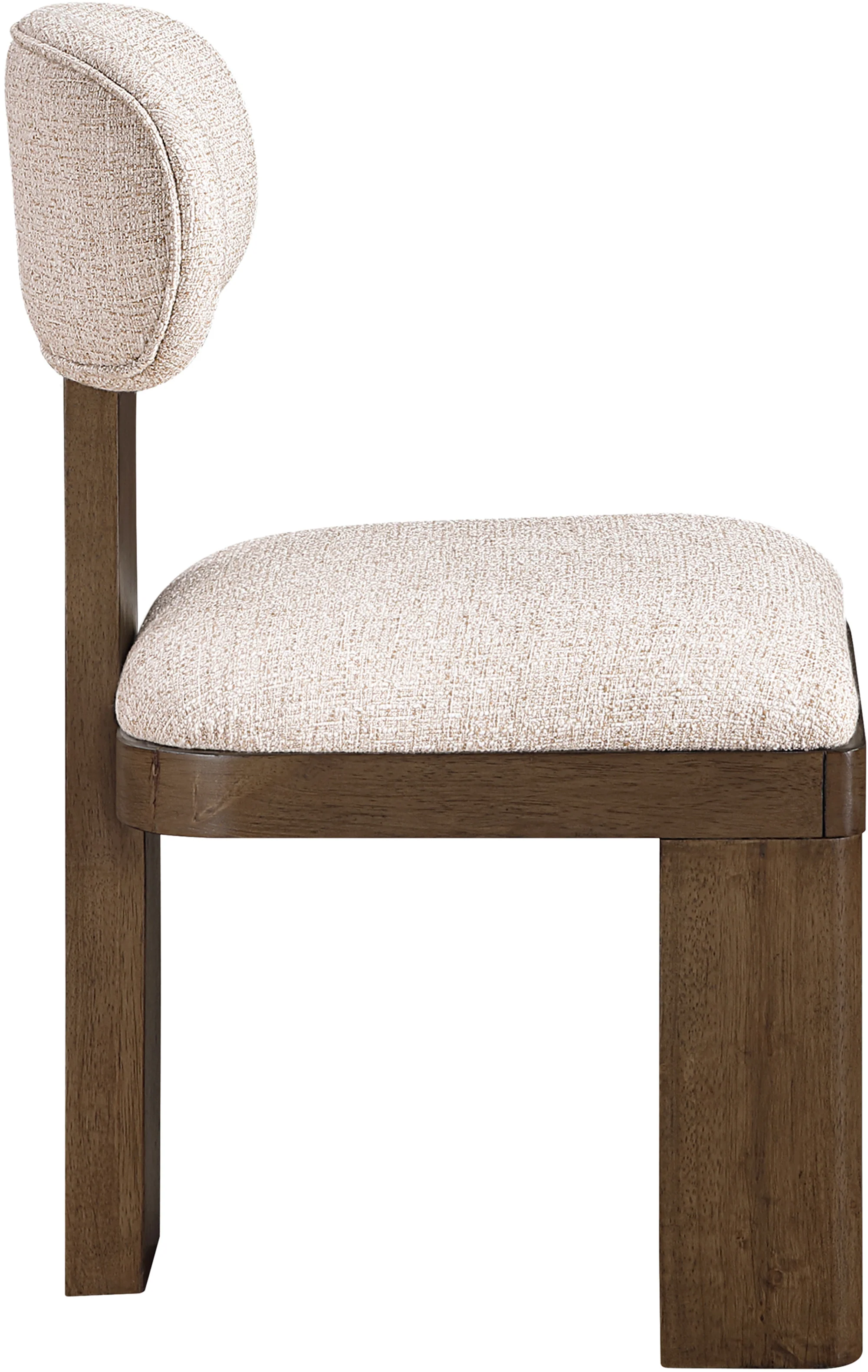 Pacific Beige/Walnut Textured Fabric Upholstered Dining Chair (Set of 2) - Image 4
