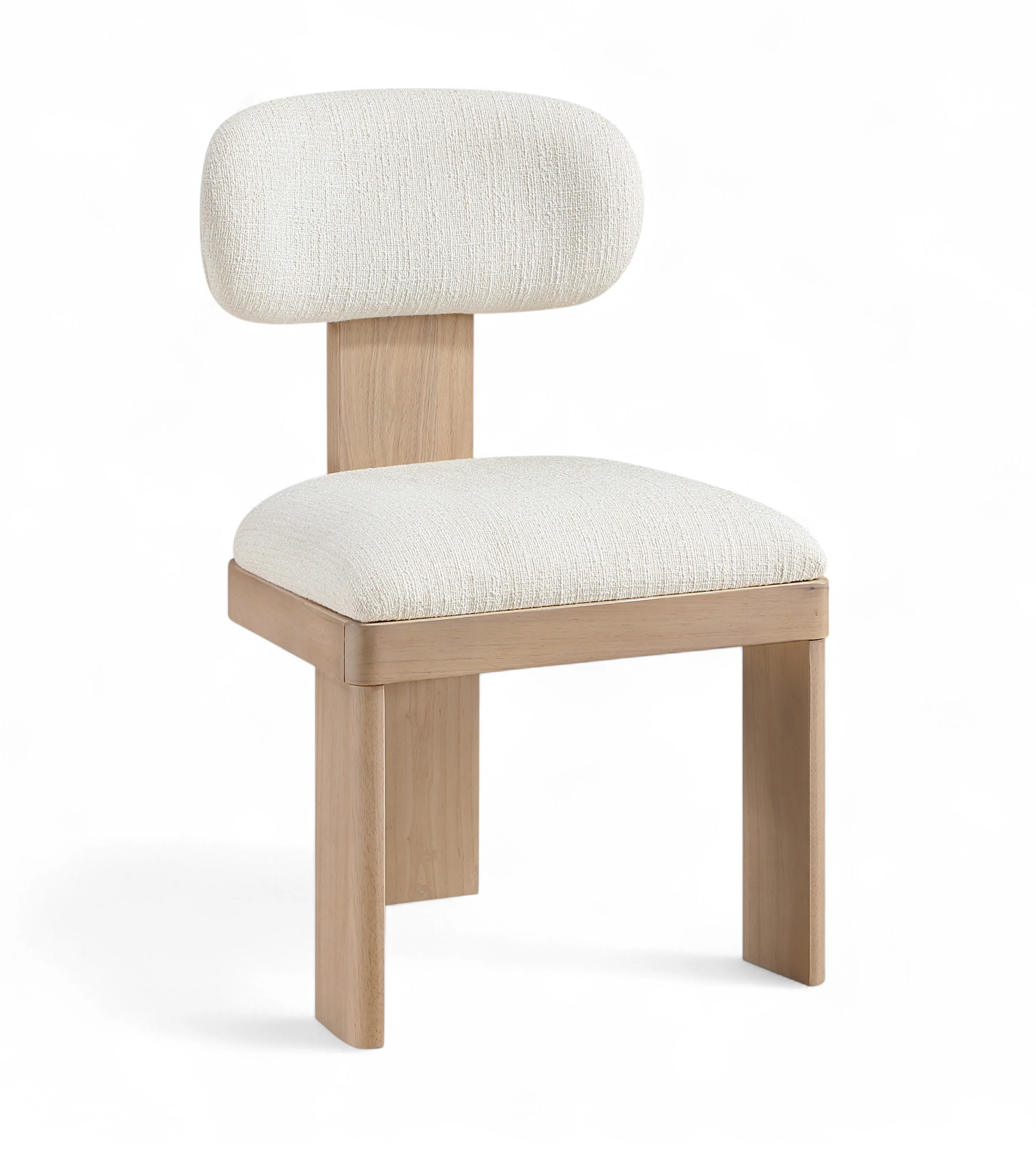 Pacific Cream/Natural Textured Fabric Upholstered Dining Chair (Set of 2) - Image 2