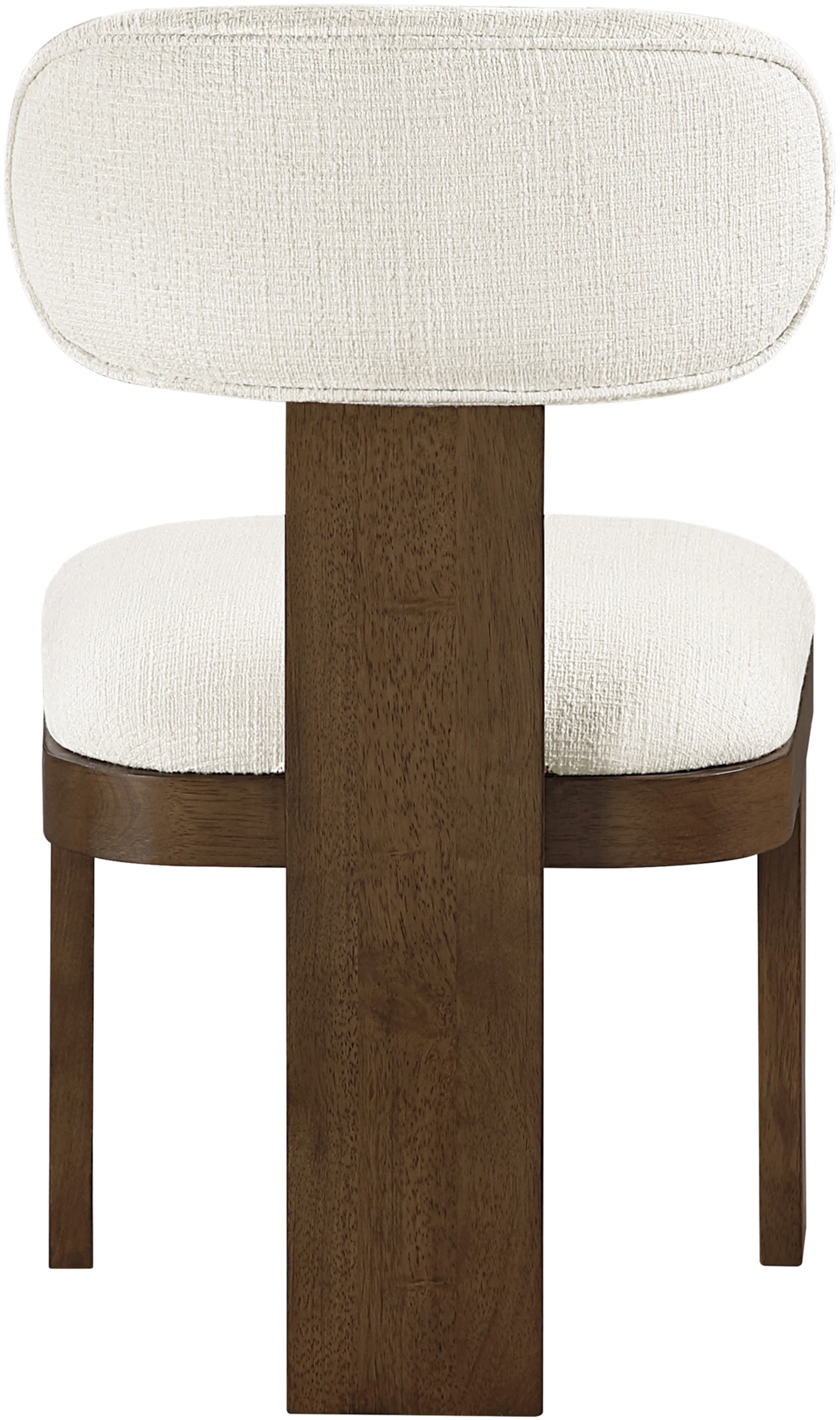Pacific Cream/Walnut Textured Fabric Upholstered Dining Chair (Set of 2) - Image 5