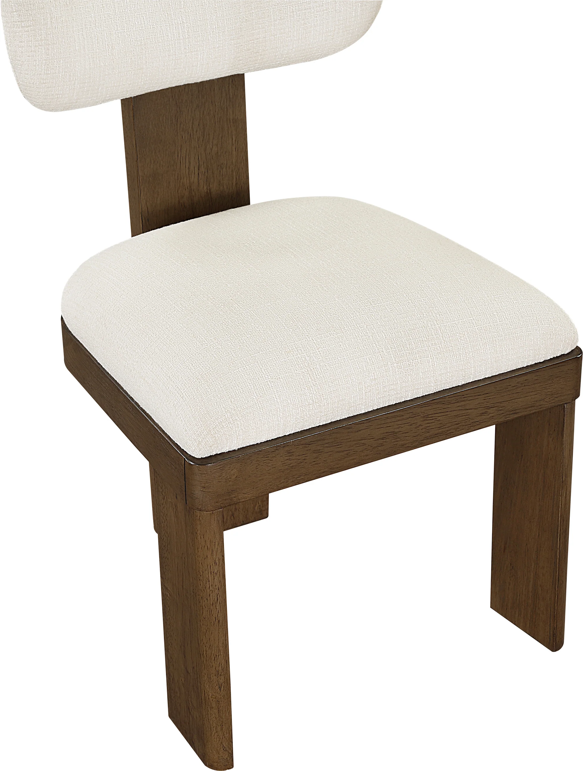Pacific Cream/Walnut Textured Fabric Upholstered Dining Chair (Set of 2) - Image 7