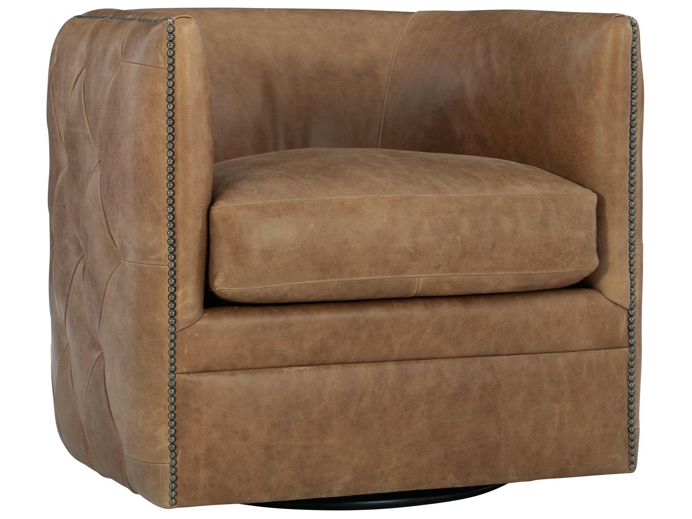 Palazzo Brown Leather Swivel Chair
