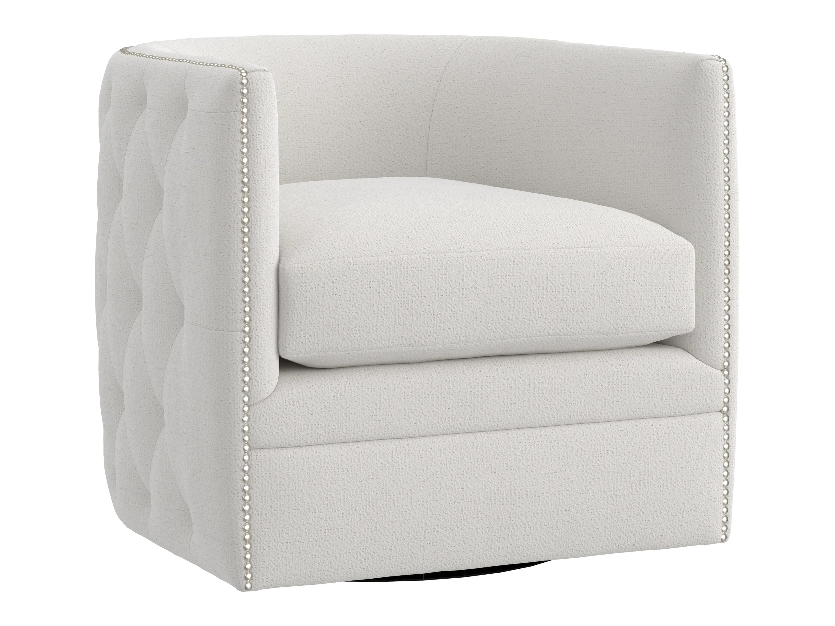 Palazzo White/Cream Fabric Swivel Chair