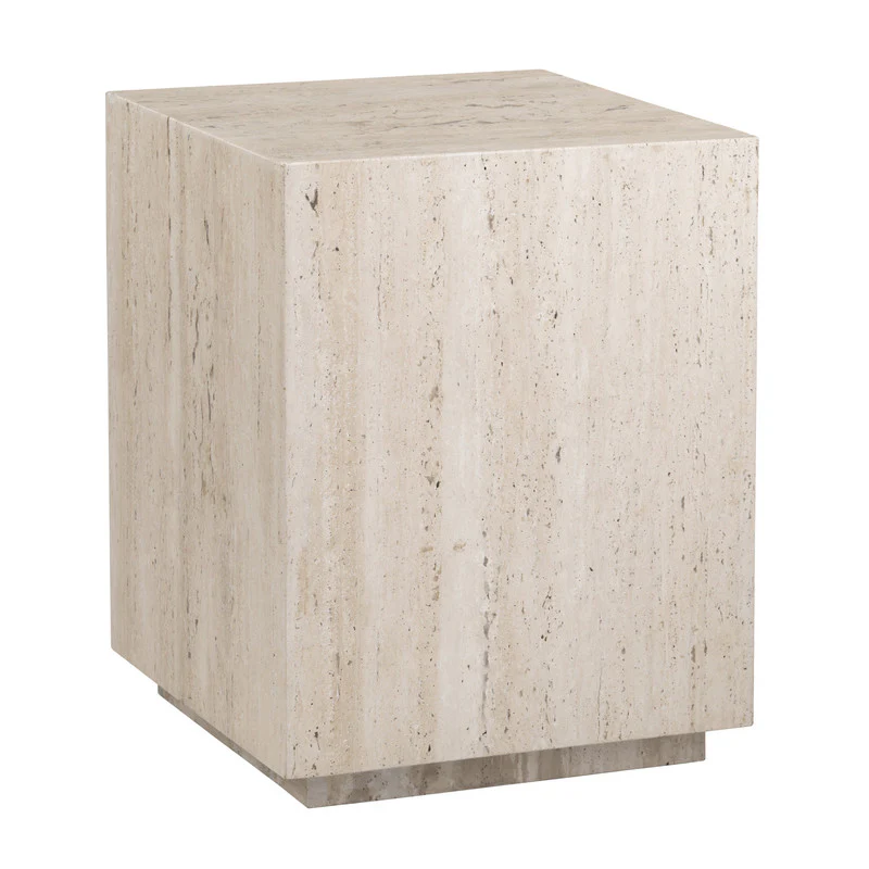 Palermo Beige/Brown Travertine End Table - Image 2