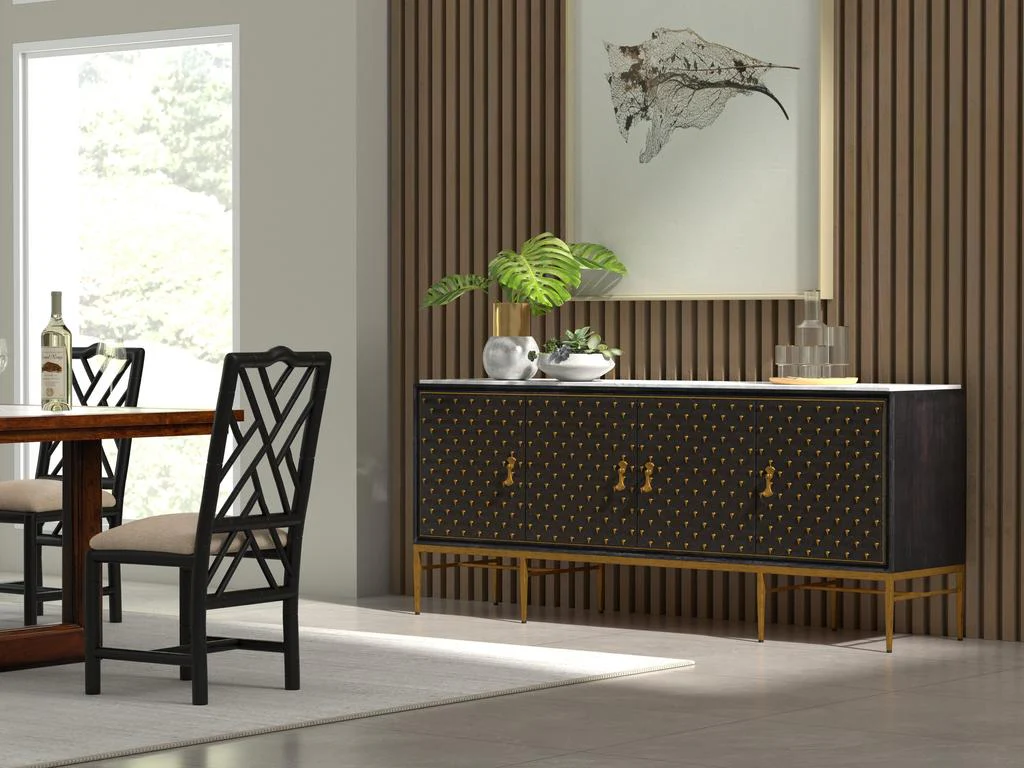 Palisade Black Shagreen Credenza - Image 2