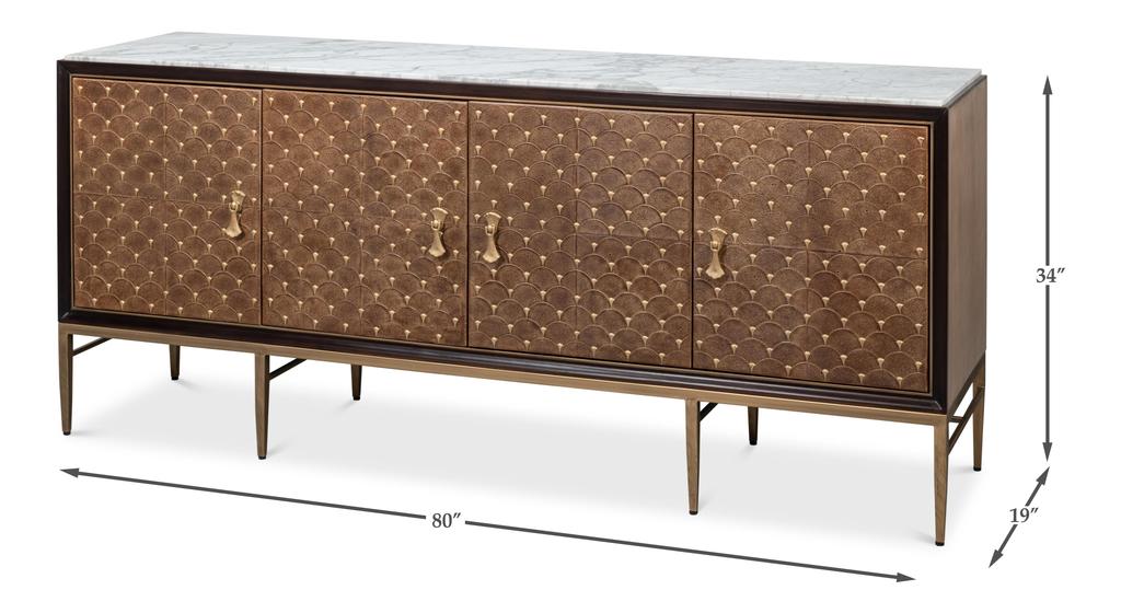 Palisade Tan Shagreen Credenza - Image 12