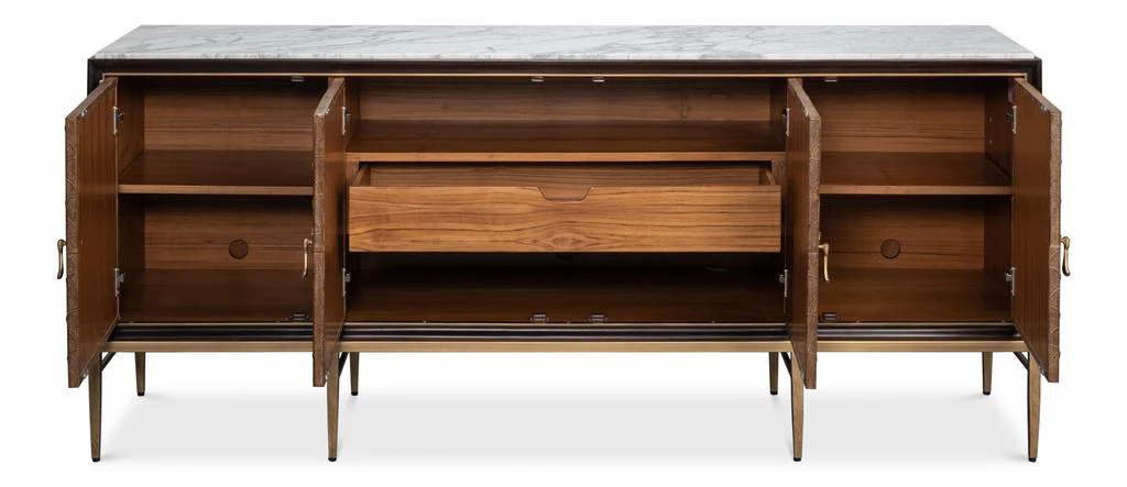 Palisade Tan Shagreen Credenza - Image 2