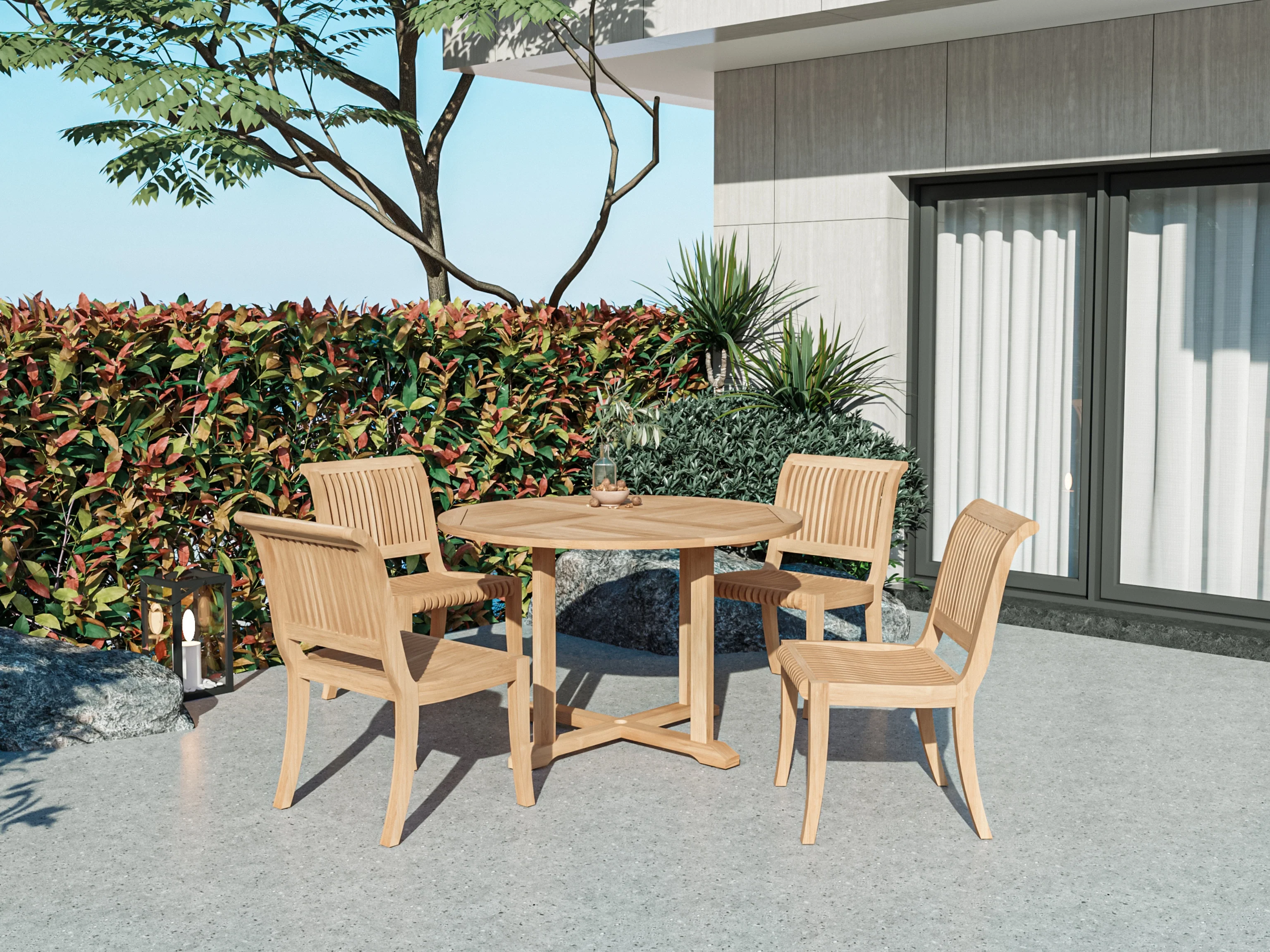 Palm Teak Outdoor Dining Chair - Image 5