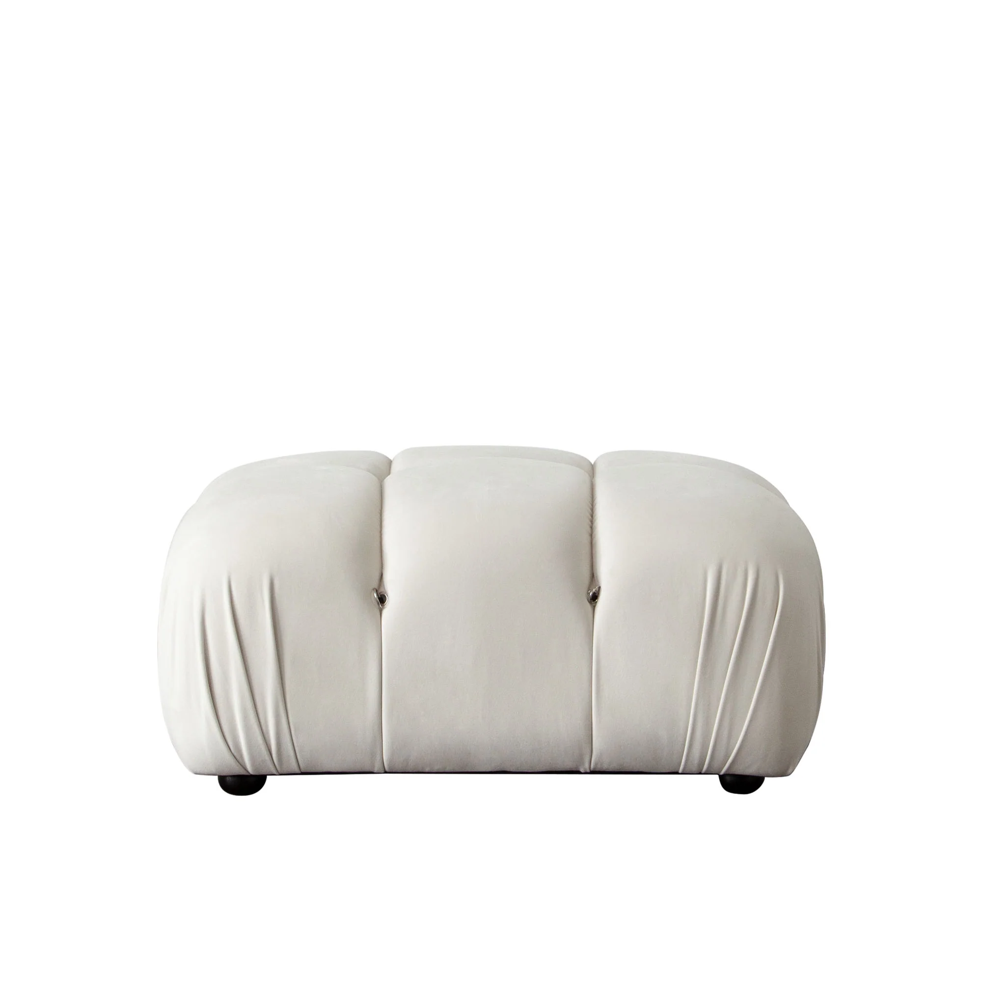 Paloma Light Cream Velvet Modular Sectional  / 4-piece - Image 17