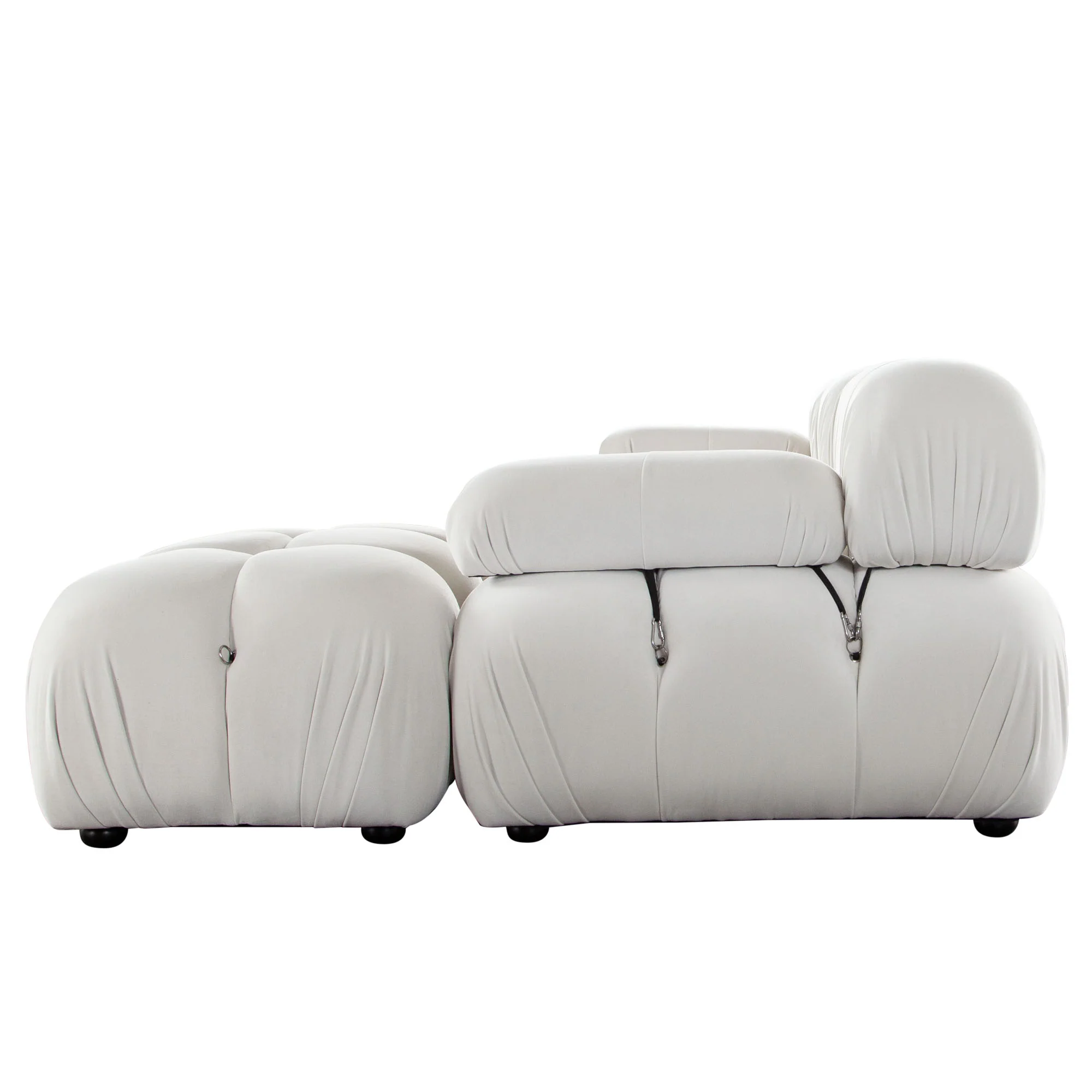 Paloma Light Cream Velvet Modular Sectional  / 4-piece - Image 8