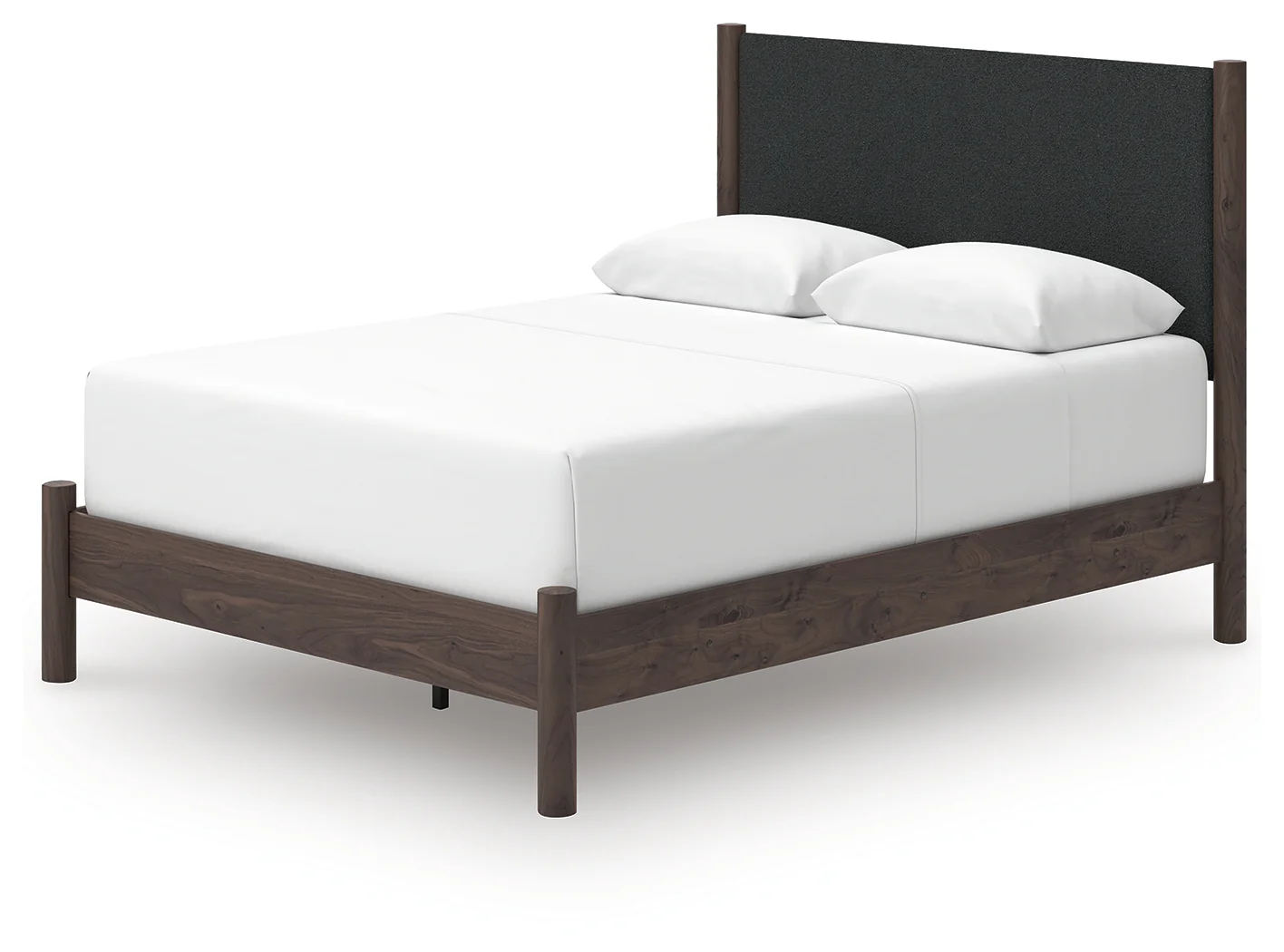 Pamytta Brown/Black Queen Upholstered Panel Bed, Dresser and Mirror - Image 14