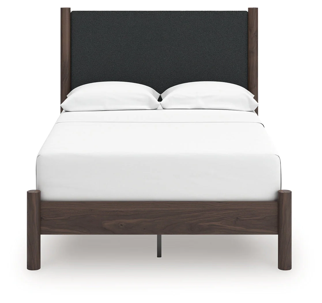 Pamytta Brown Full Upholstered Panel Platform Bed (Online Special Price) - Image 3