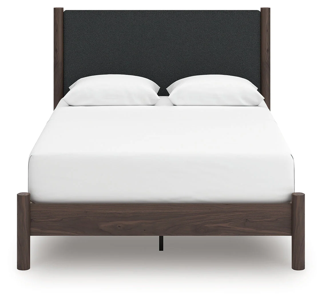 Pamytta Brown Queen Upholstered Panel Platform Bed (Online Special Price) - Image 3