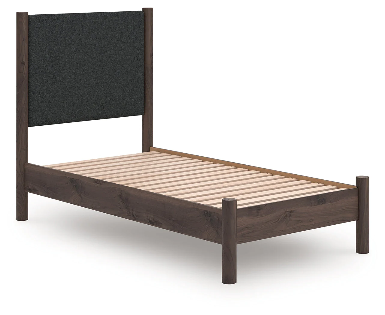 Pamytta Brown Twin Upholstered Panel Platform Bed (Online Special Price) - Image 2