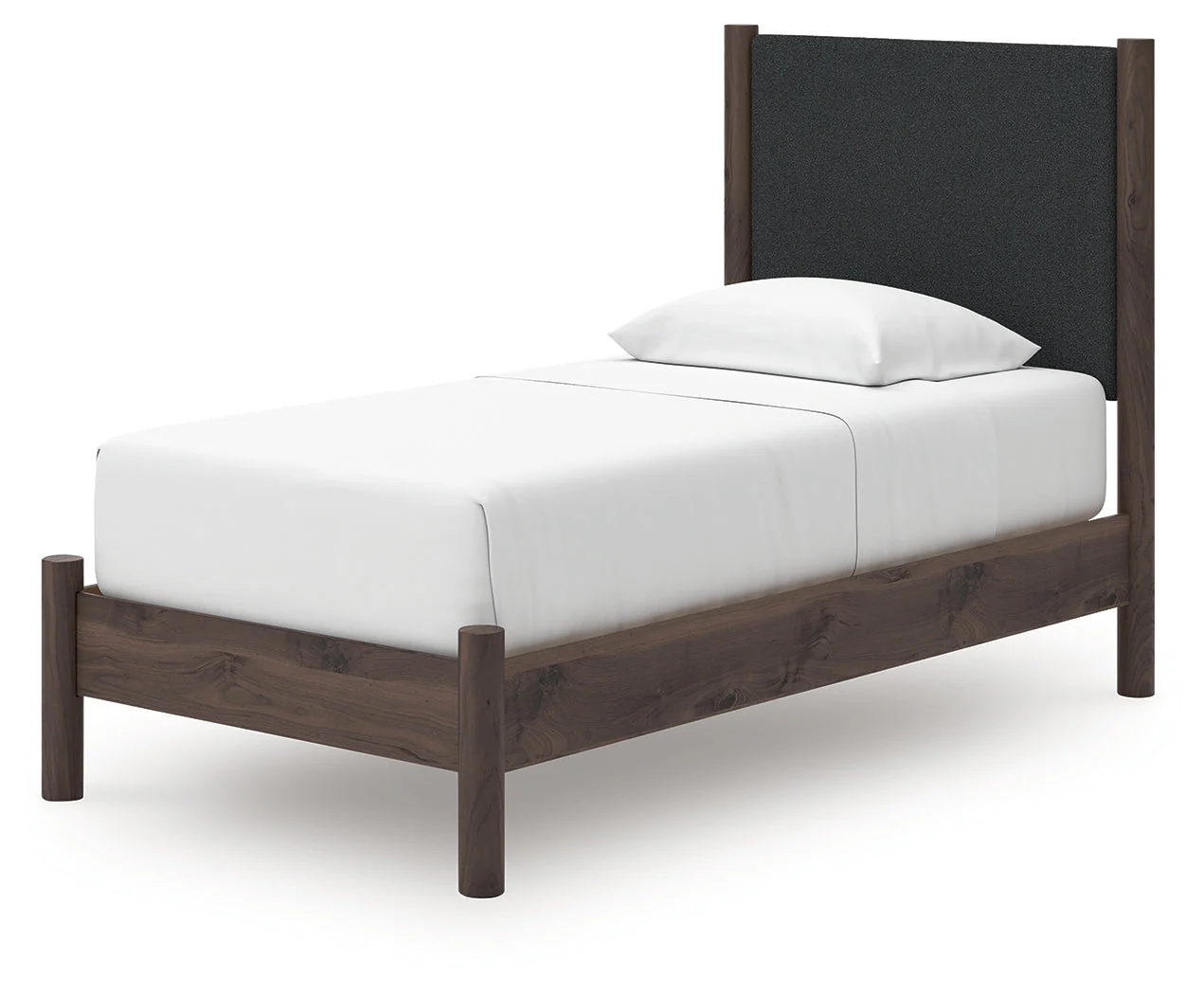 Pamytta Brown Twin Upholstered Panel Platform Bed (Online Special Price) - Image 4