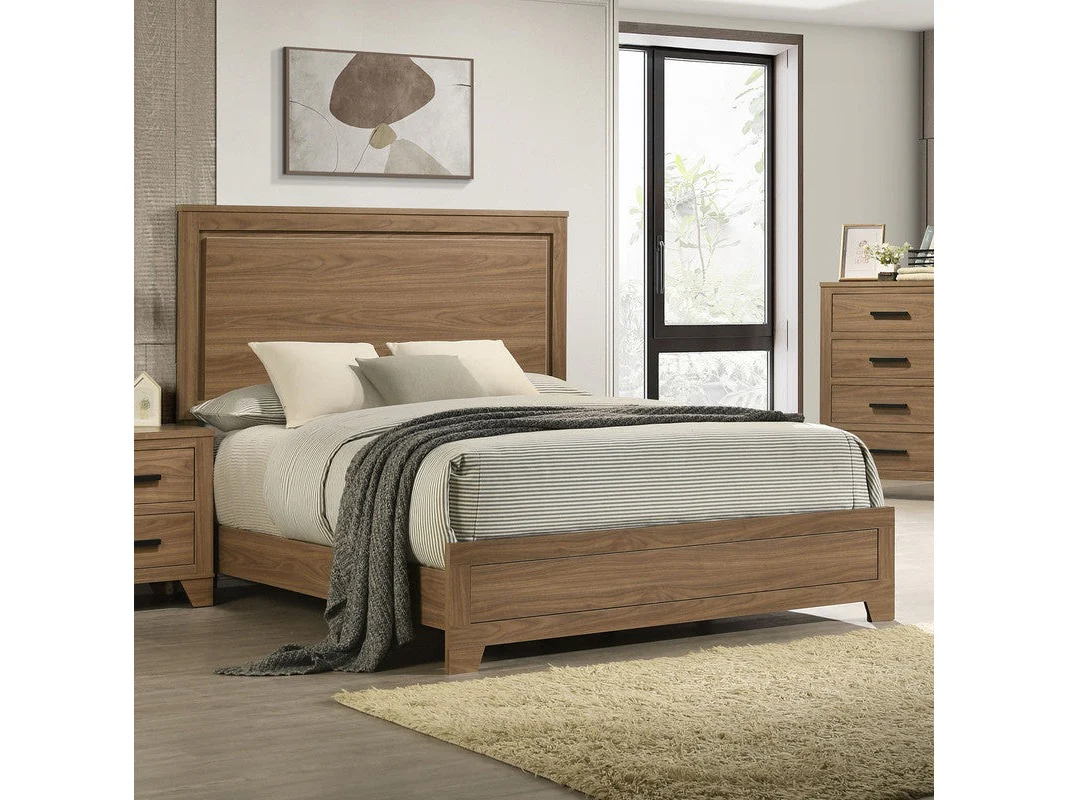 Panelli Walnut 5 Pc. Queen Bedroom Set w/ 2NS