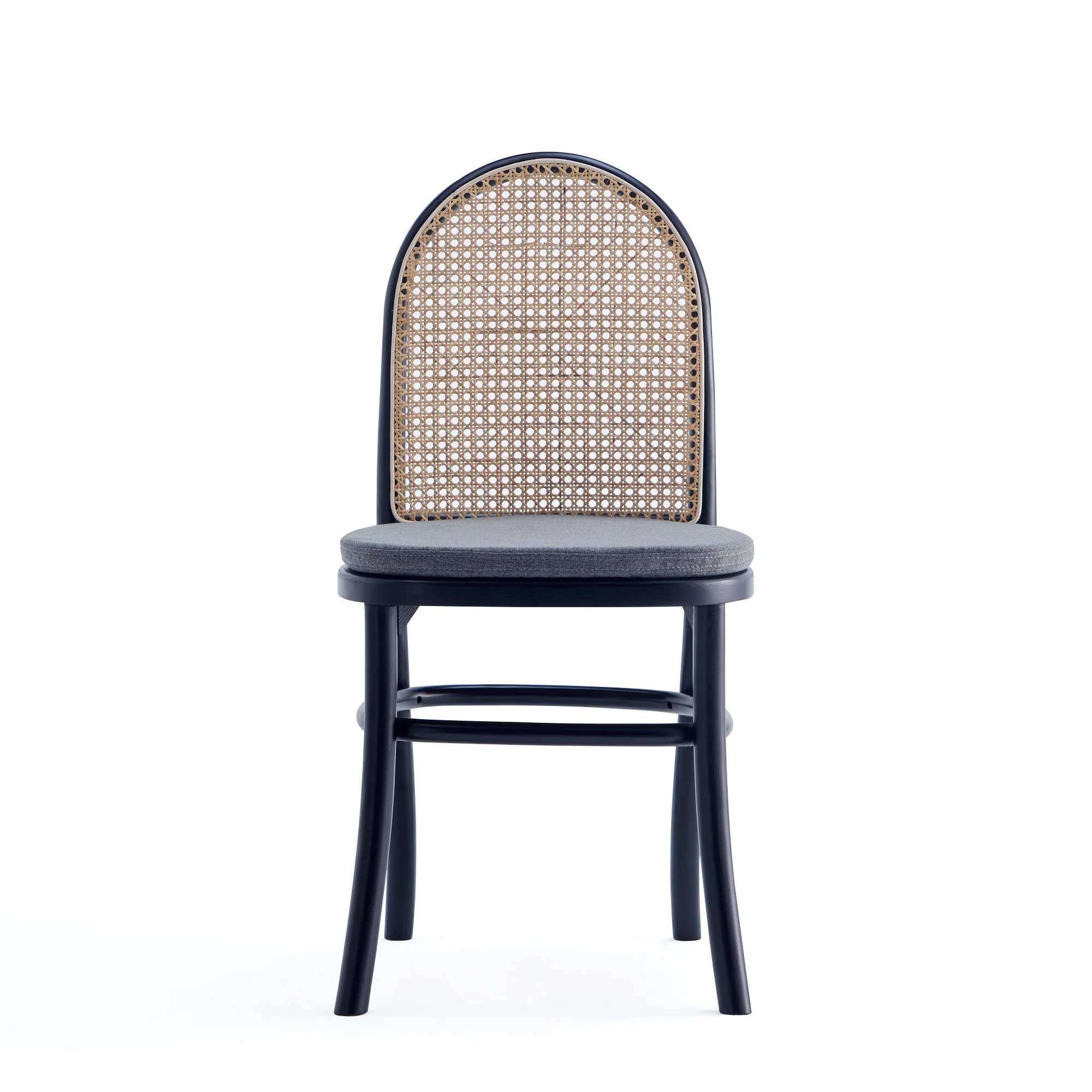 Paragon Dining Chair 1.0 with Grey Cushions in Black and Cane (set of 2) - Image 7