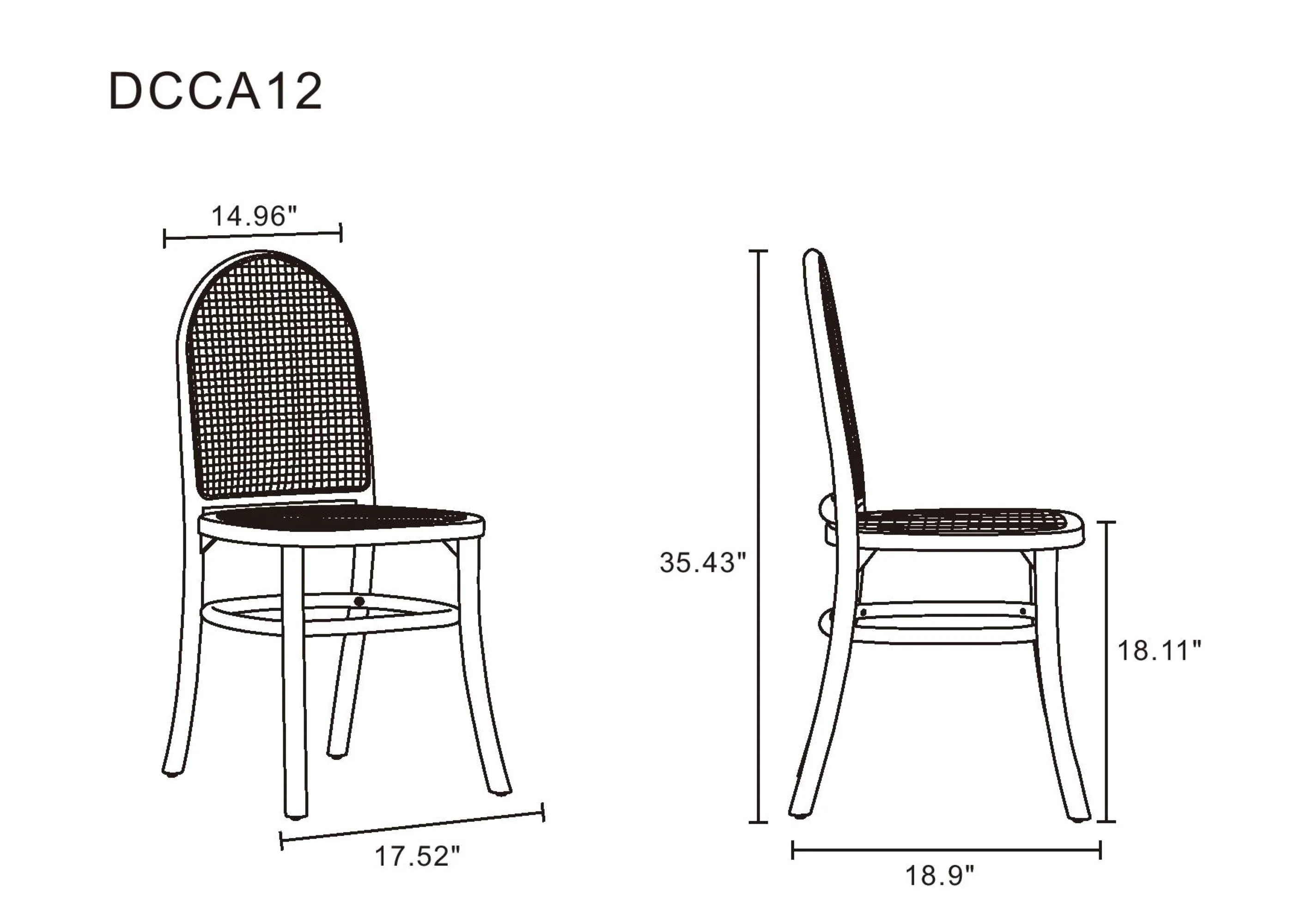 Paragon Dining Chair 2.0 in Nature and Cane (set of 4) - Image 3