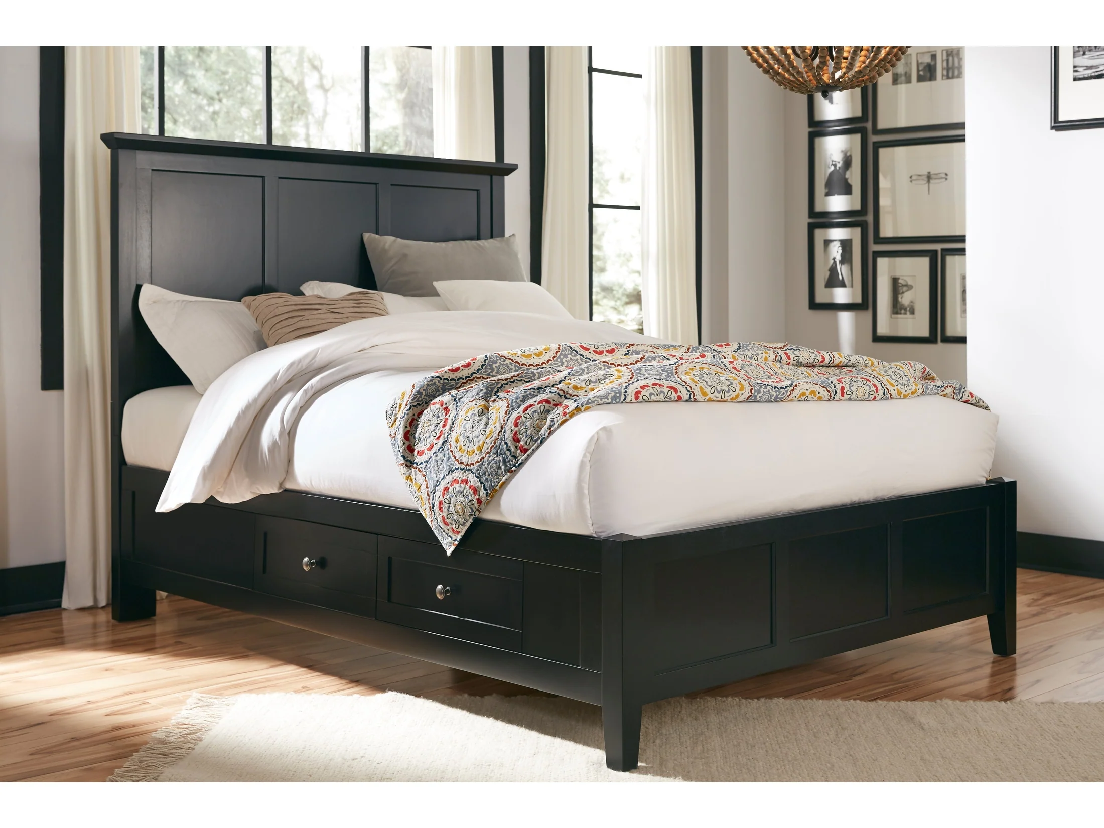 Paragon Four Drawer Wood Eastern King Storage Bed in Black