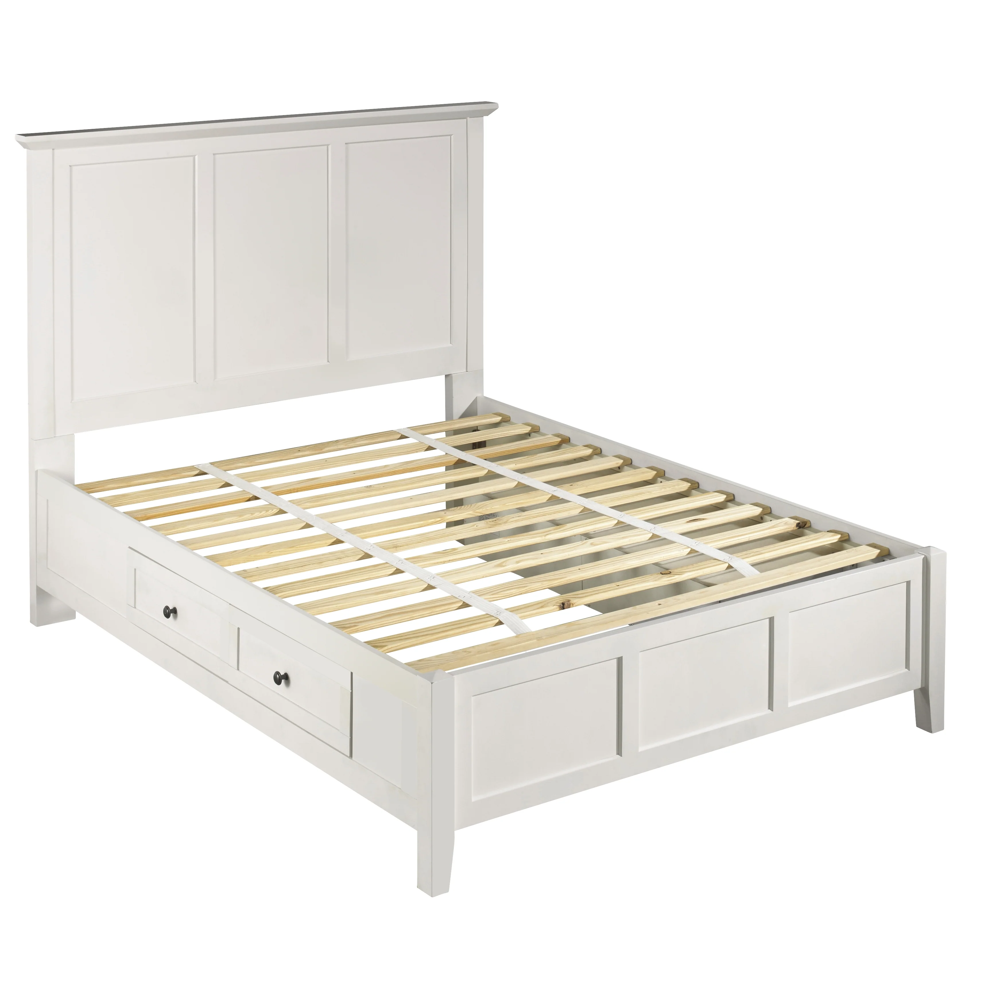 Paragon Four Drawer Wood California King Storage Bed in White - Image 7