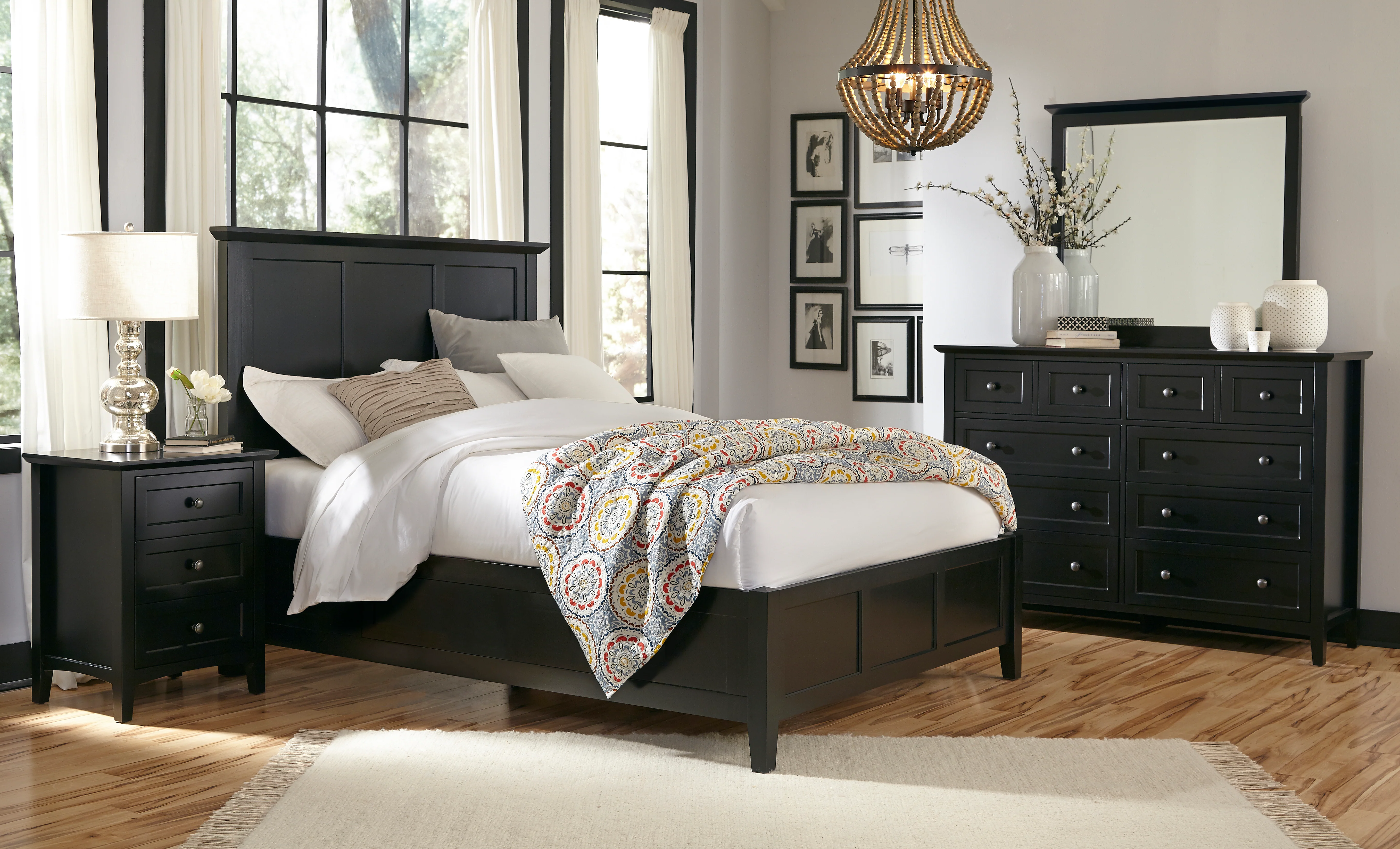 Paragon Wood Eastern King Panel Bed in Black - Image 3