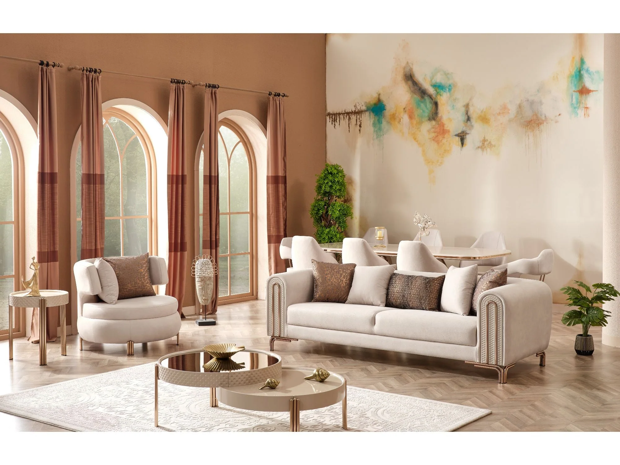 Paris Cream Living Room Set - Image 3