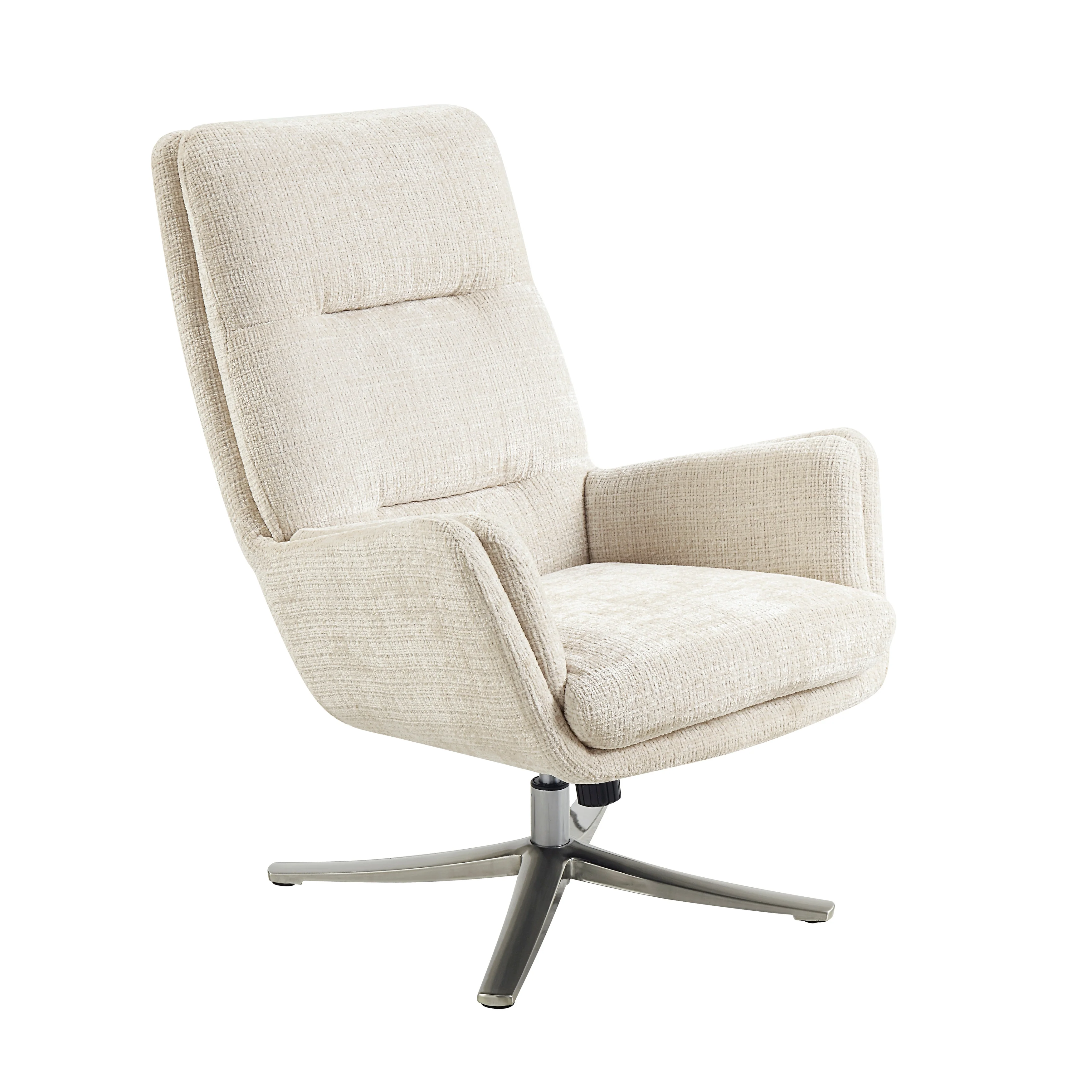 Parker Beige Swivel Chair w/ Ottoman - Image 5
