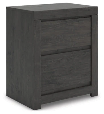 Parlayon Charcoal 23" 2 Drawer Charging Nightstand - Image 2