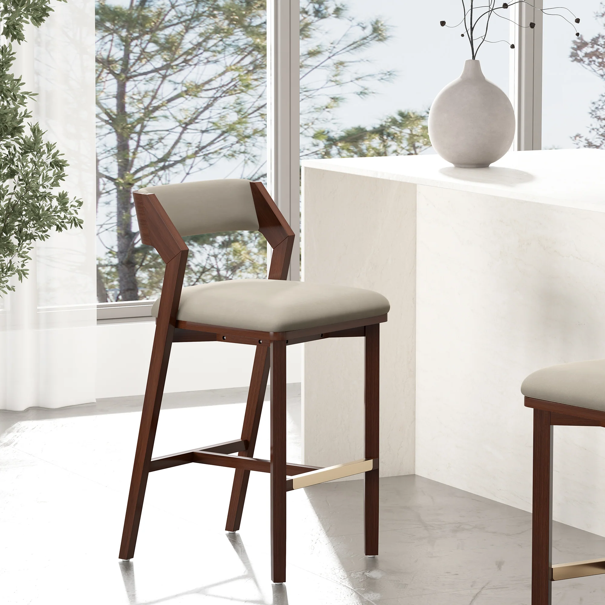 Patricia Barstool in Linen - Image 2