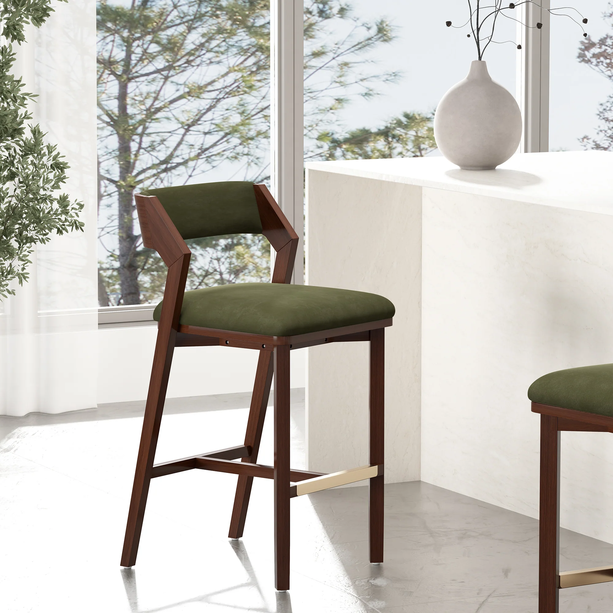 Patricia Barstool in Turtle Green - Image 2