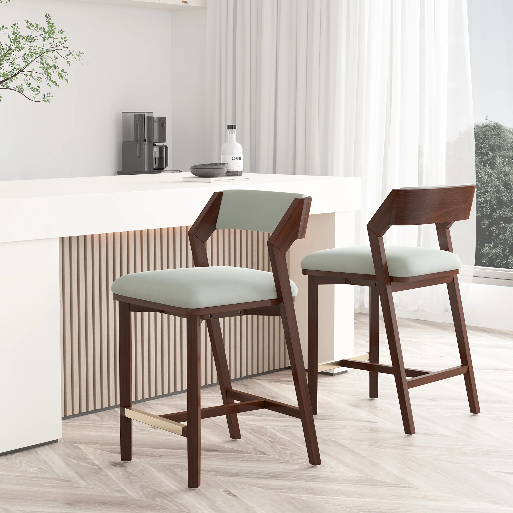 Patricia Counter Stool in White Glacier (set of 2) - Image 2