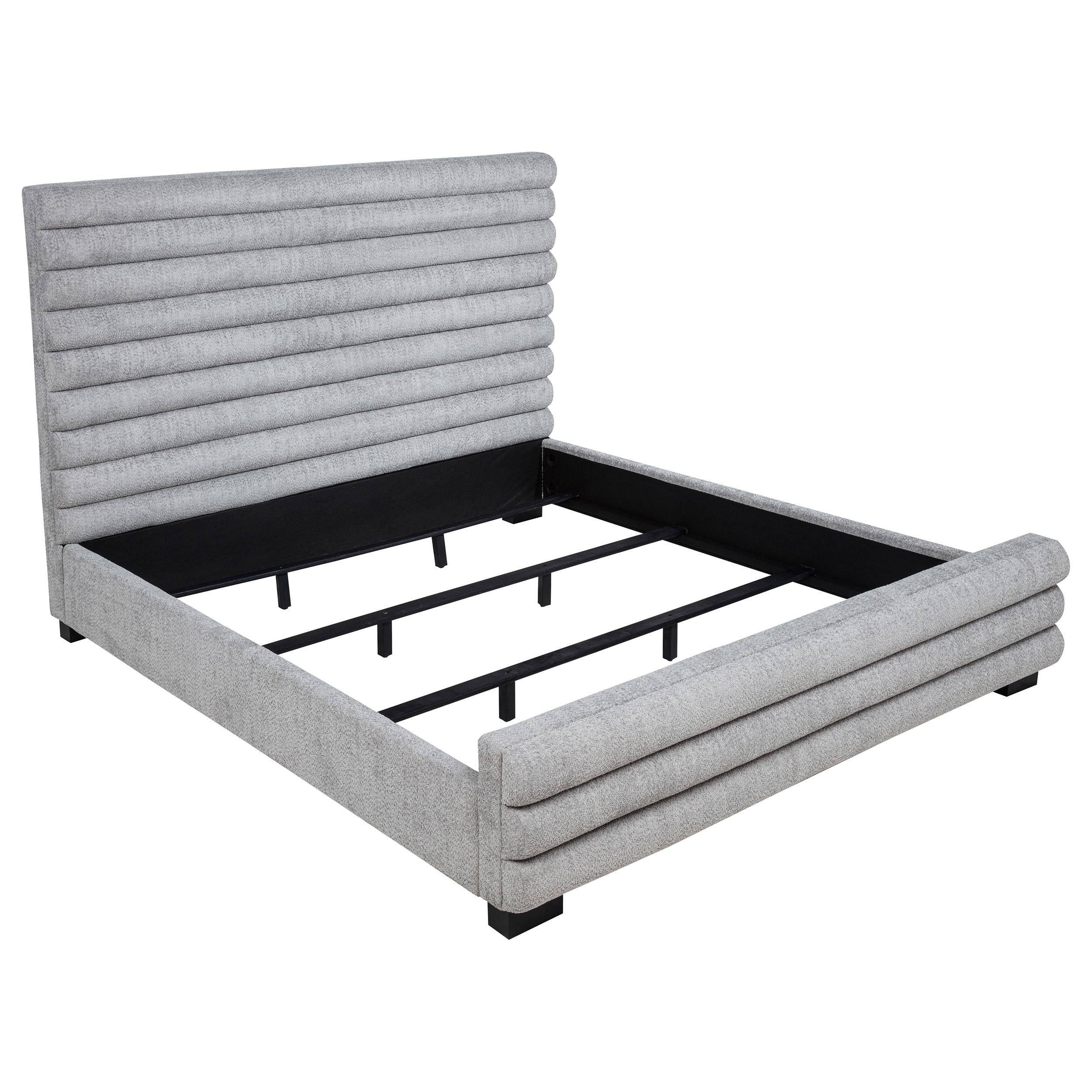 Patricia Grey 58-inch Boucle Upholstered California King Bed - Image 2