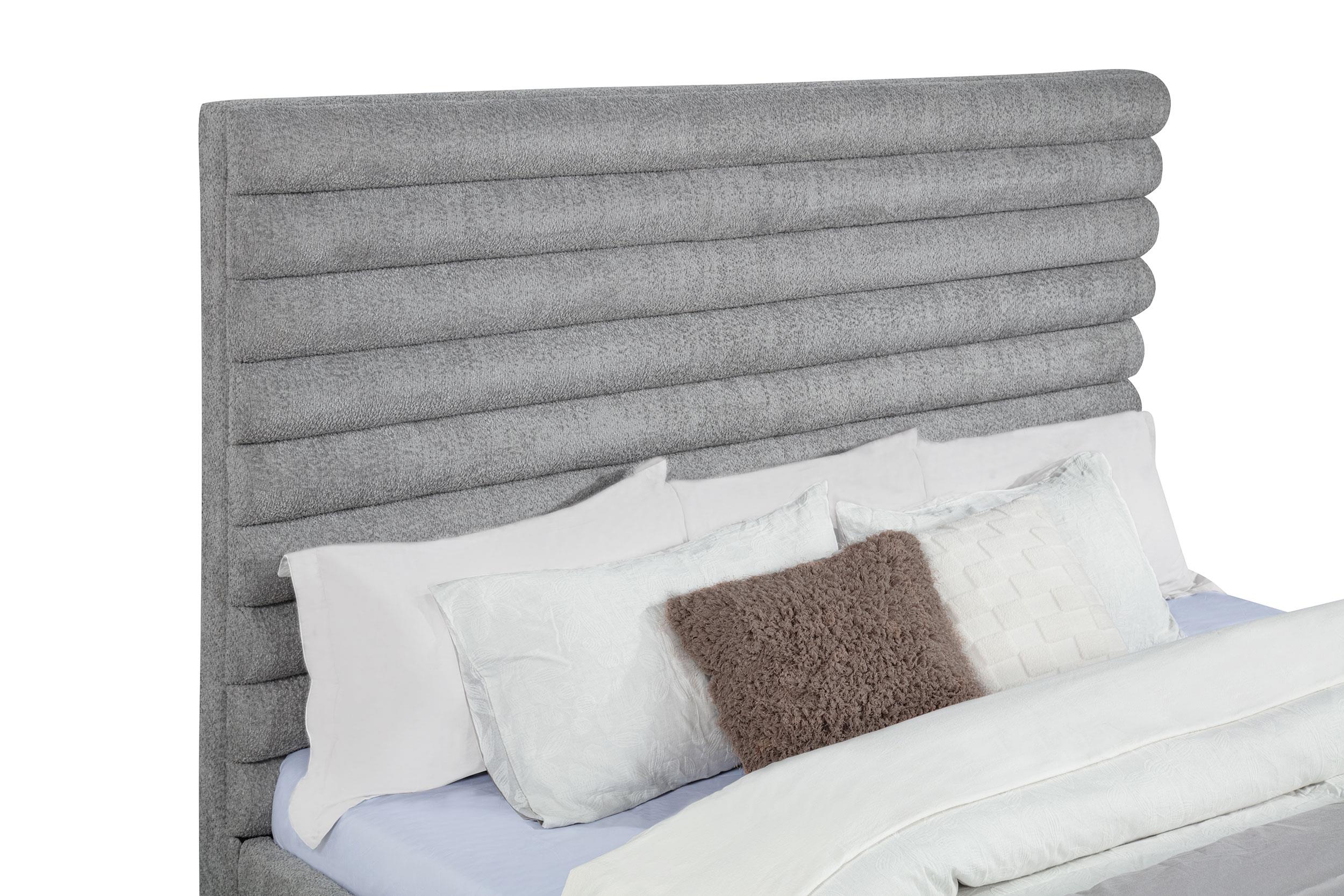 Patricia Grey 58-inch Boucle Upholstered California King Bed - Image 7
