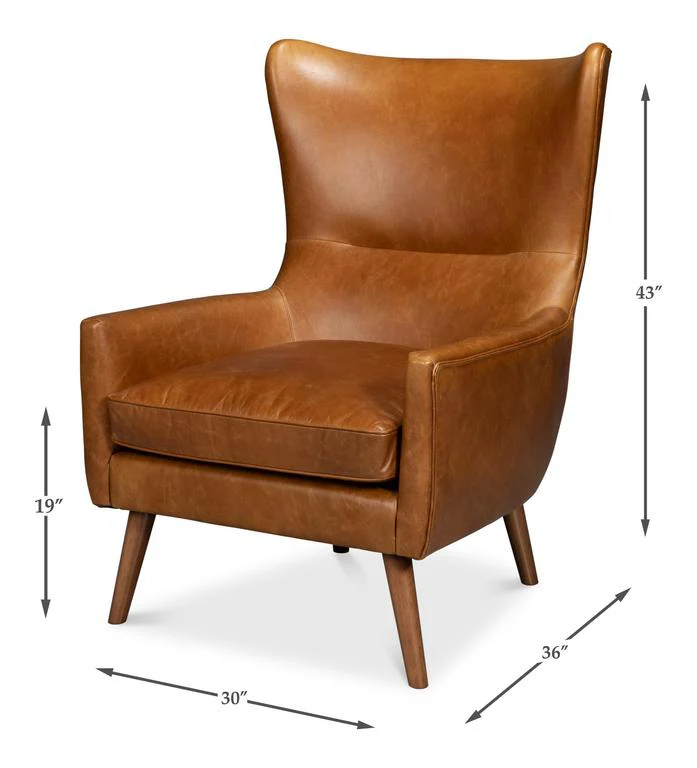 Patron Brown Highback Leather Chair - Image 14