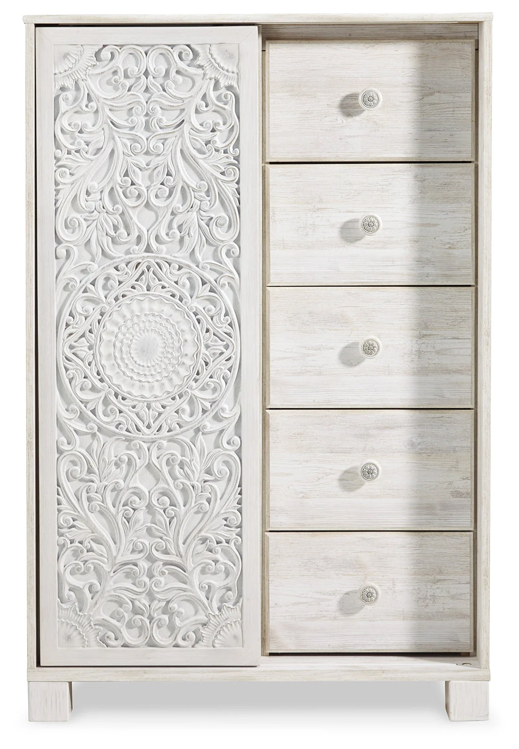 Paxberry Whitewash King Panel Bed & Chest & Nightstand (Online Special Price) - Image 3