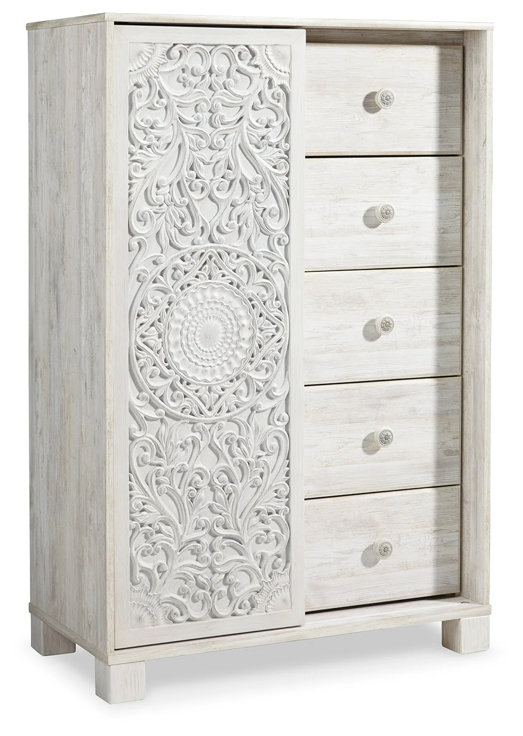 Paxberry Whitewash King Panel Bed & Chest & Nightstand (Online Special Price) - Image 5