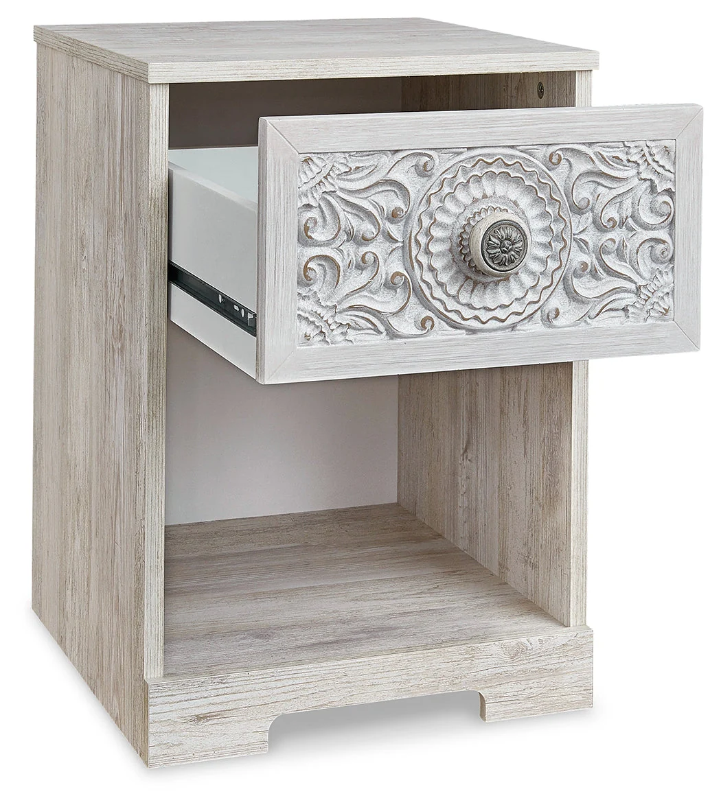 Paxberry Whitewash One Drawer Nightstand (Online Special Price) - Image 3