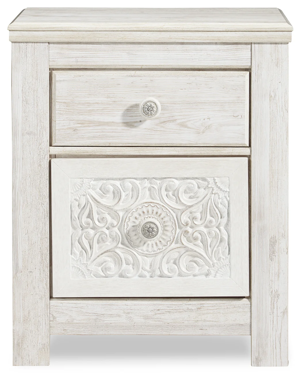 Paxberry Whitewash Queen Panel Bedroom Set with Dresser, Mirror, Chest and 2 Nightstands - Image 11
